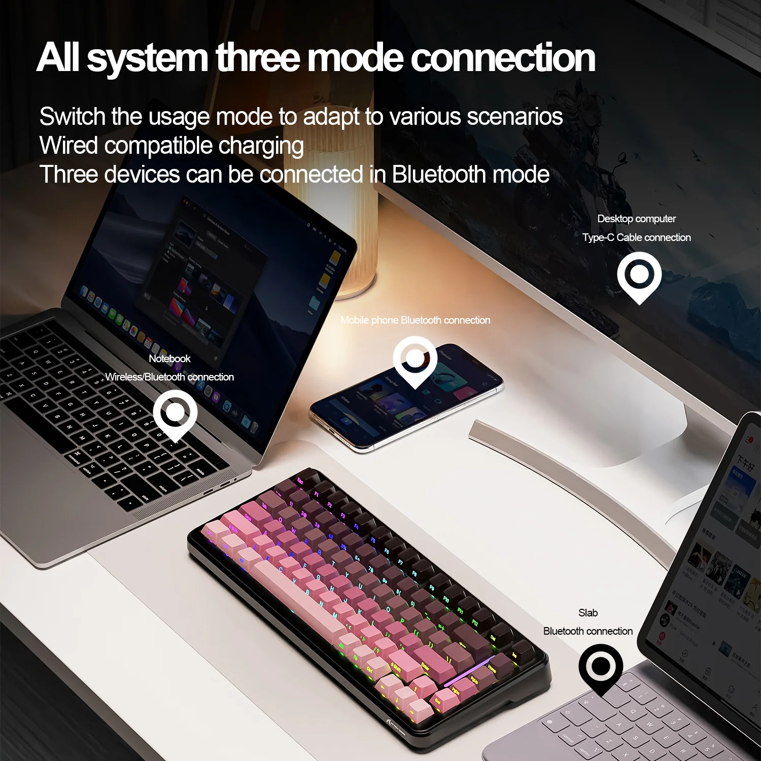 ATTACK SHARK M86 Tri-mode Gasket Mechanical Keyboard - Image 6