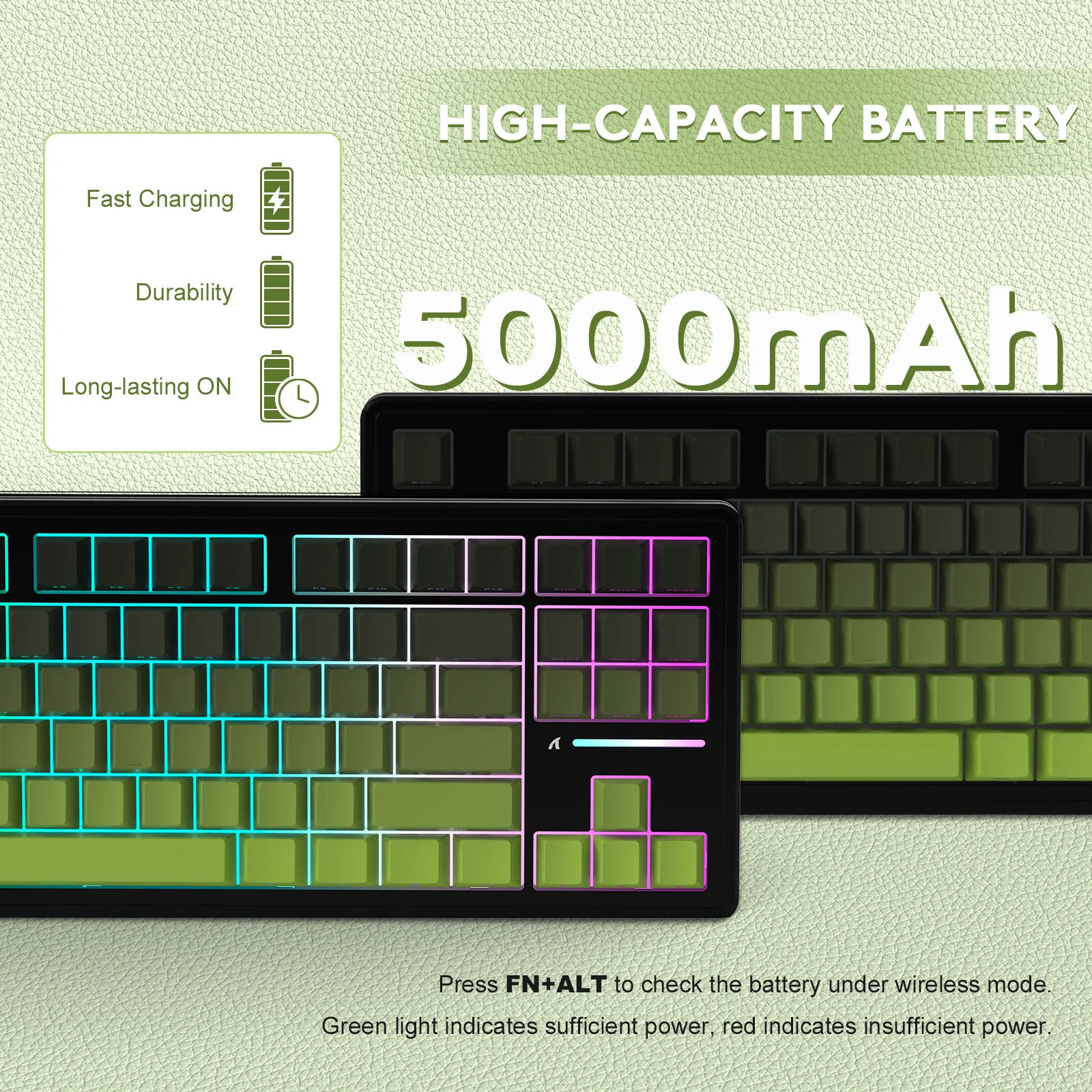 ATTACK SHARK M87PRO Wireless Mechanical Keyboard with Side Printed PBT Keycaps - Image 25