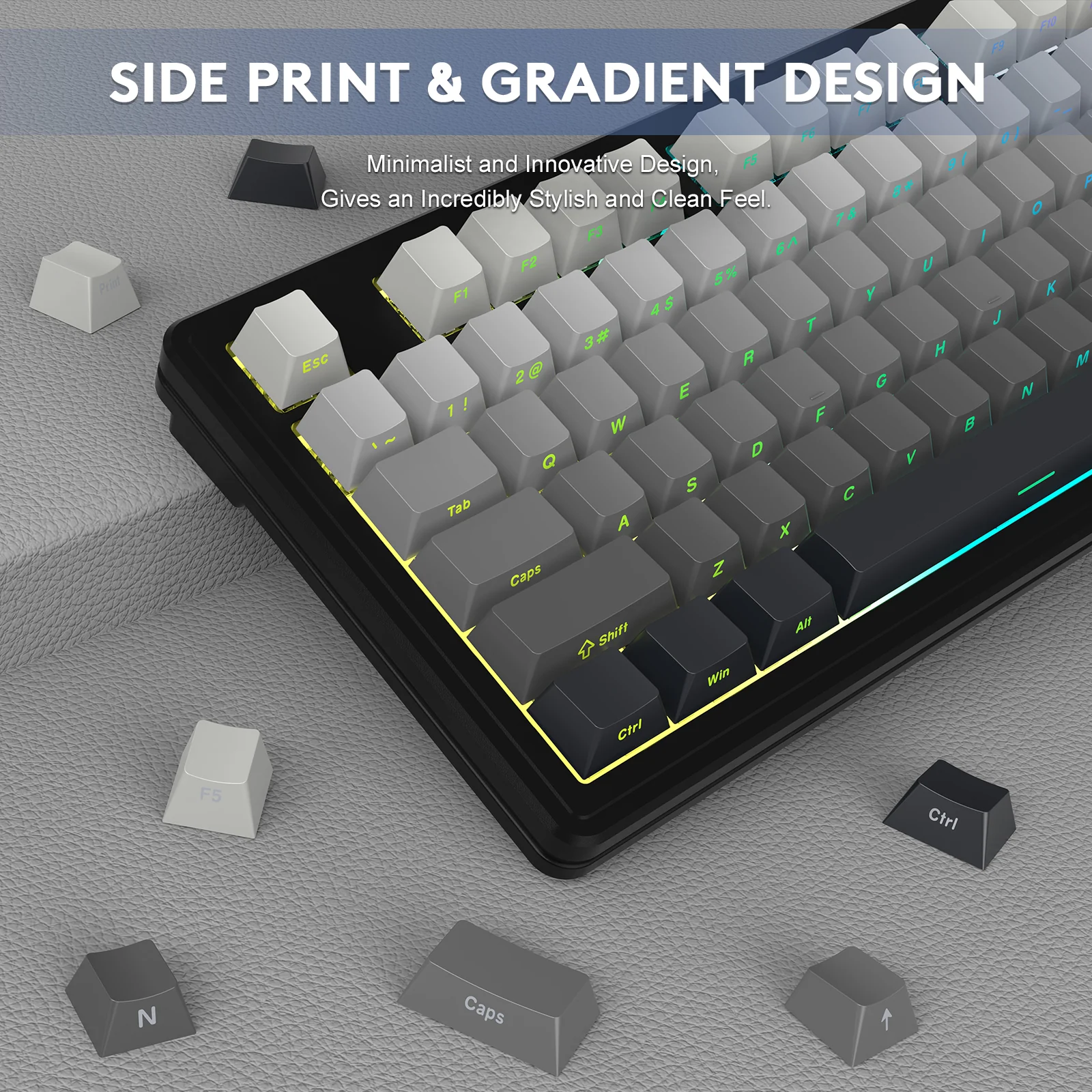 ATTACK SHARK M87PRO Wireless Mechanical Keyboard with Side Printed PBT Keycaps - Image 4