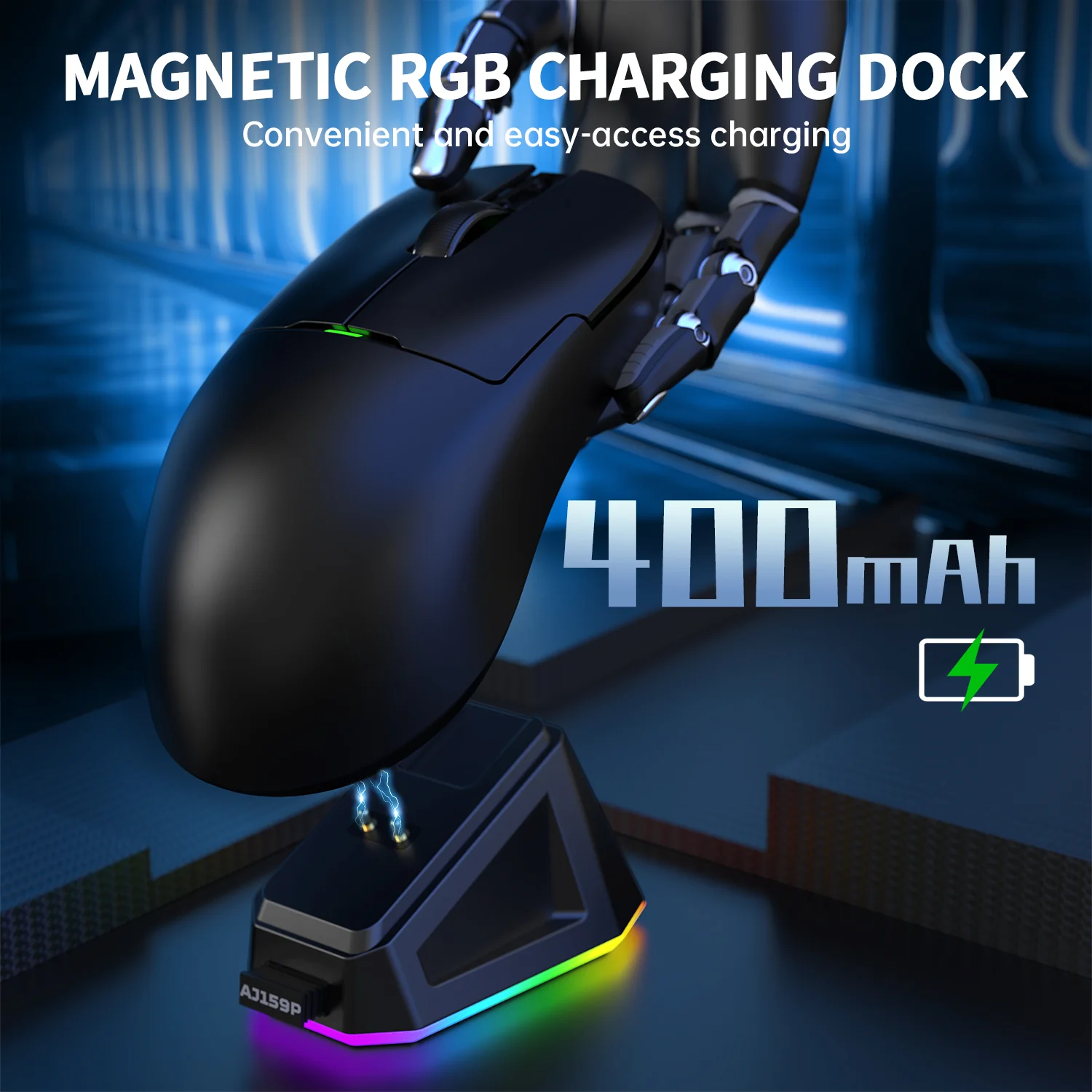 ATTACK SHARK x AJ159P Tri-mode Gaming Mouse with with Magnetic Charging Dock - Image 12