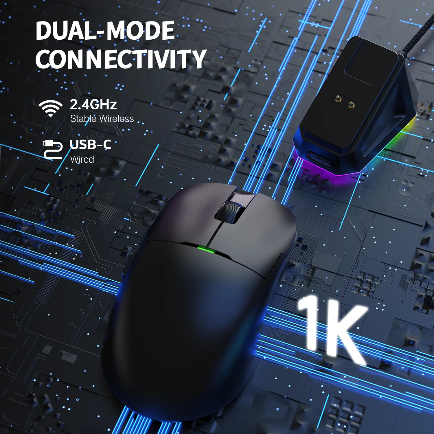 ATTACK SHARK x AJ159P Tri-mode Gaming Mouse with with Magnetic Charging Dock - Image 13