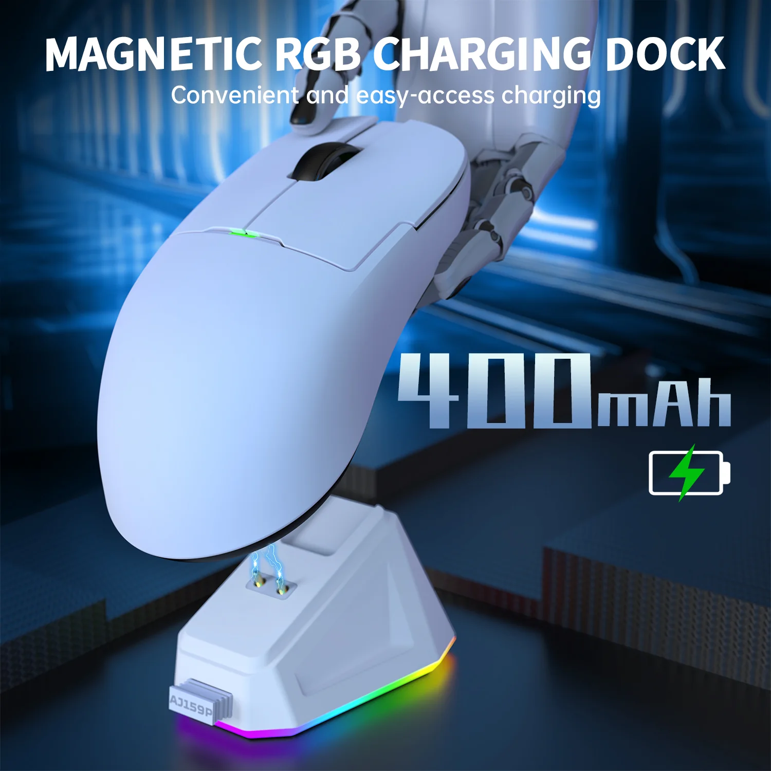 ATTACK SHARK x AJ159P Tri-mode Gaming Mouse with with Magnetic Charging Dock - Image 3