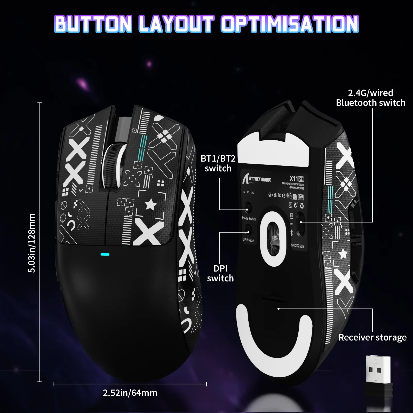 ATTACK SHARK X11SE Wireless Gaming Mouse - Image 46