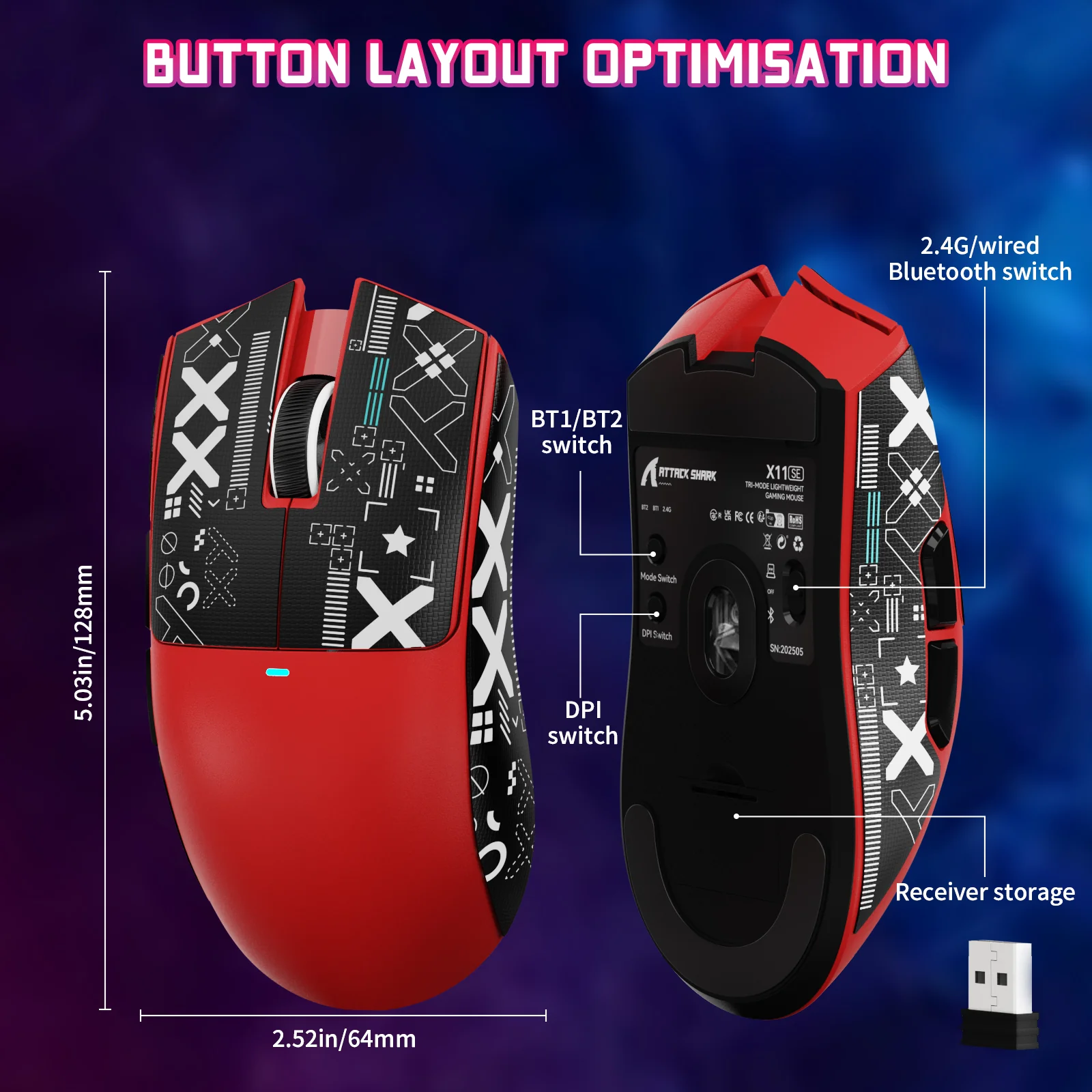 ATTACK SHARK X11SE Wireless Gaming Mouse - Image 54
