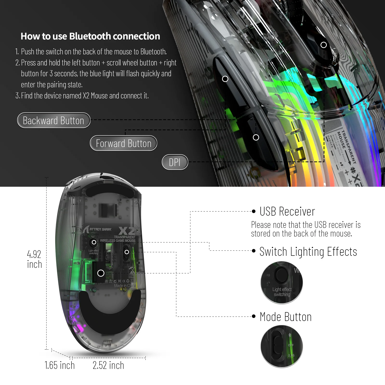 ATTACK SHARK X2 Wireless Gaming Mouse - Image 18