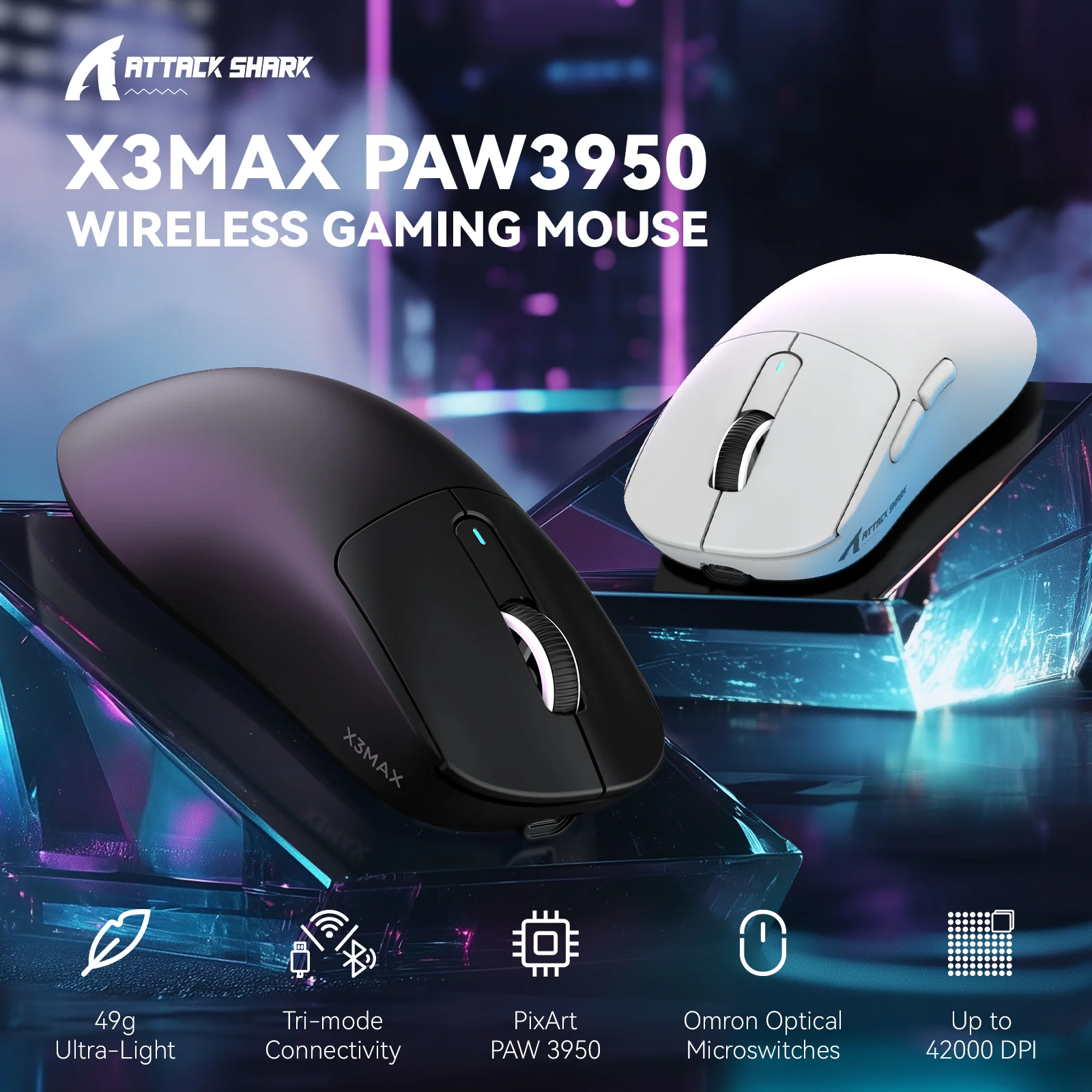 ATTACK SHARK X3MAX PAW3950 Wireless Gaming Mouse - Image 11