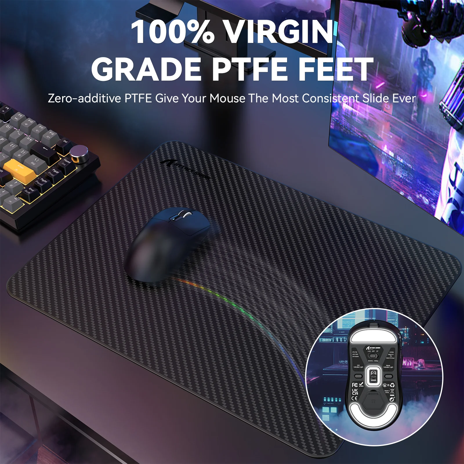 ATTACK SHARK X3MAX PAW3950 Wireless Gaming Mouse - Image 17