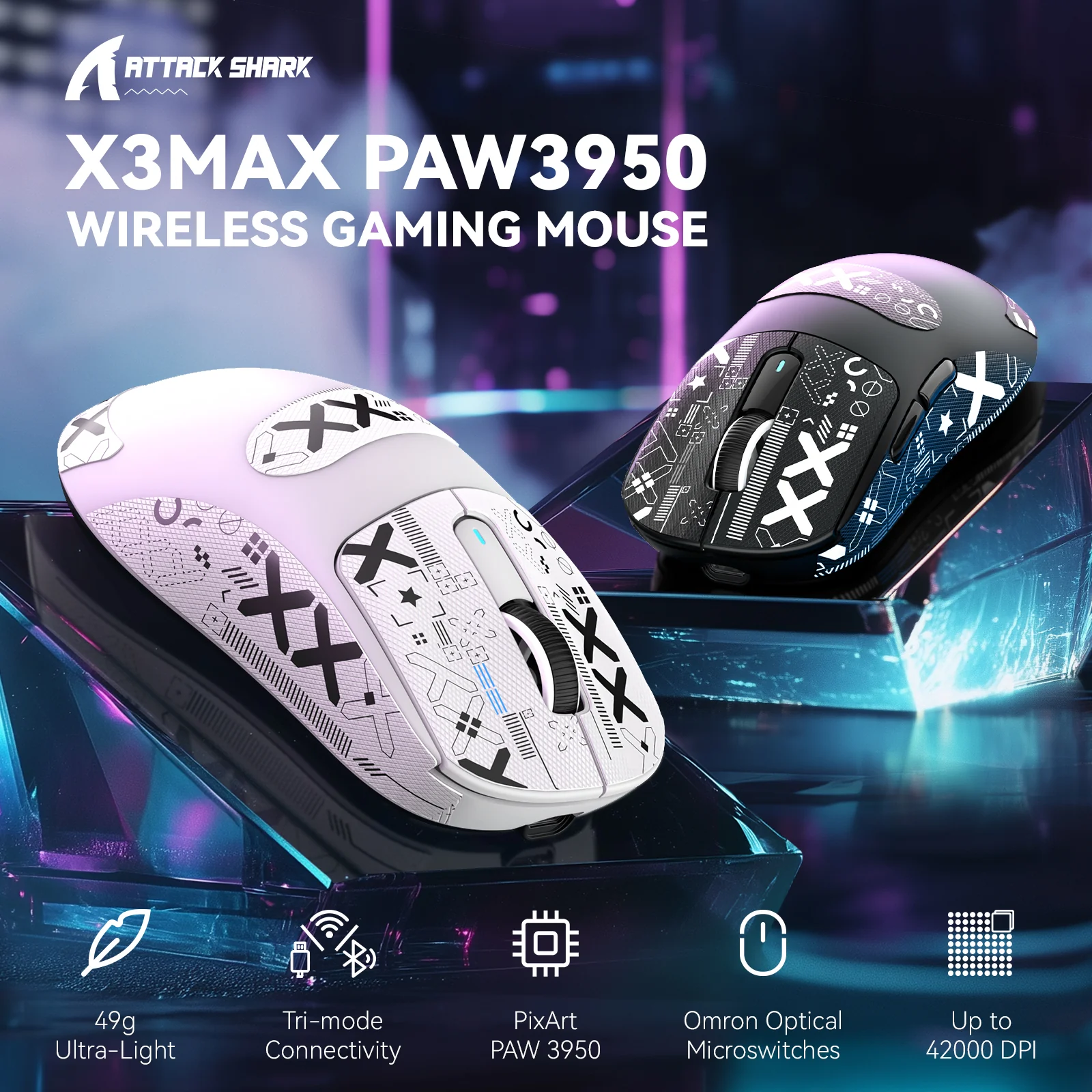 ATTACK SHARK X3MAX PAW3950 Wireless Gaming Mouse - Image 20