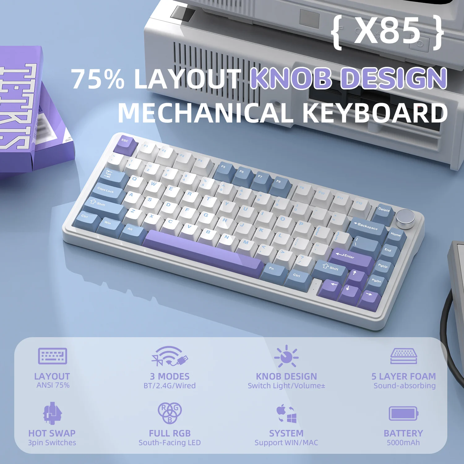ATTACK SHARK X85 Wireless Mechanical Keyboard - Image 12