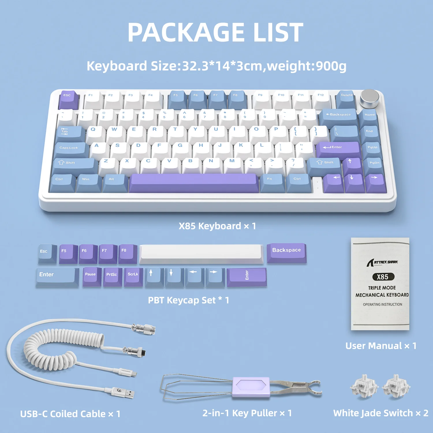 ATTACK SHARK X85 Wireless Mechanical Keyboard - Image 19