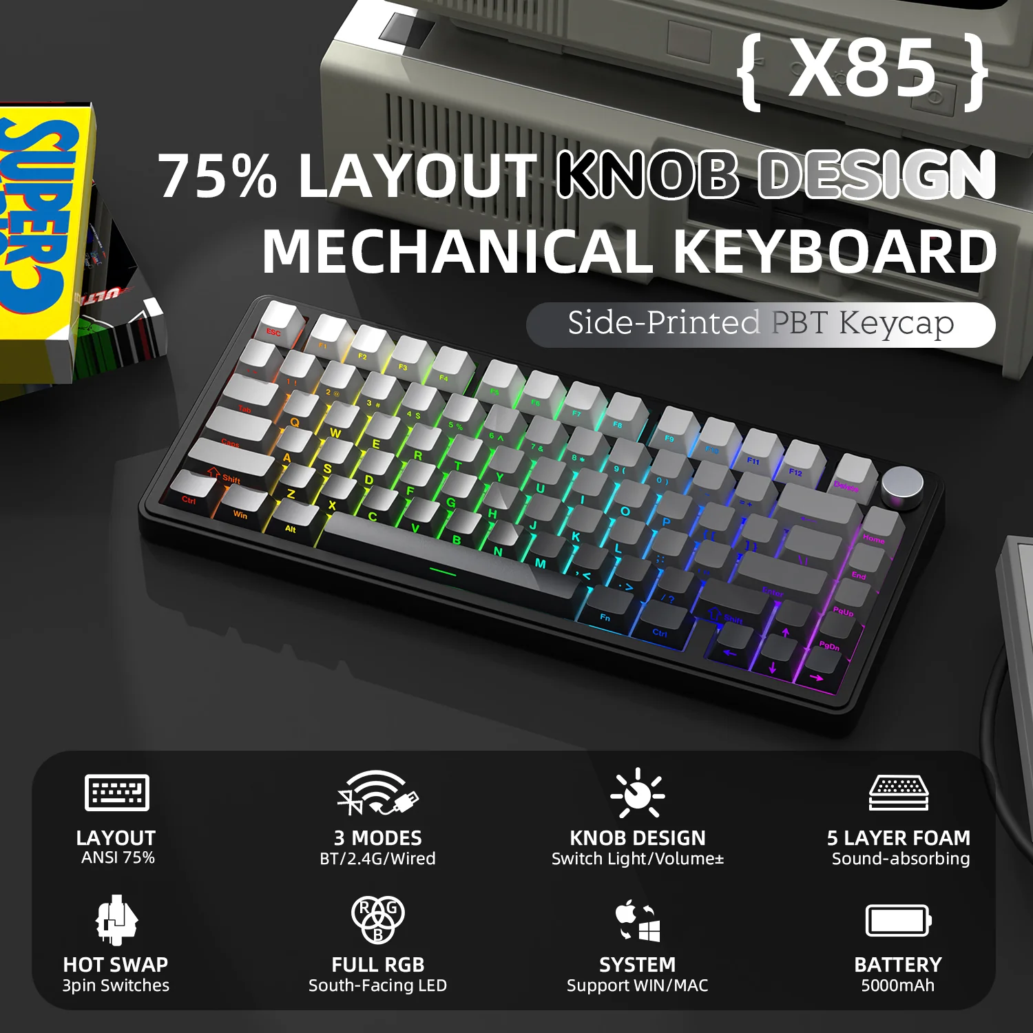 ATTACK SHARK X85 Wireless Mechanical Keyboard - Image 3