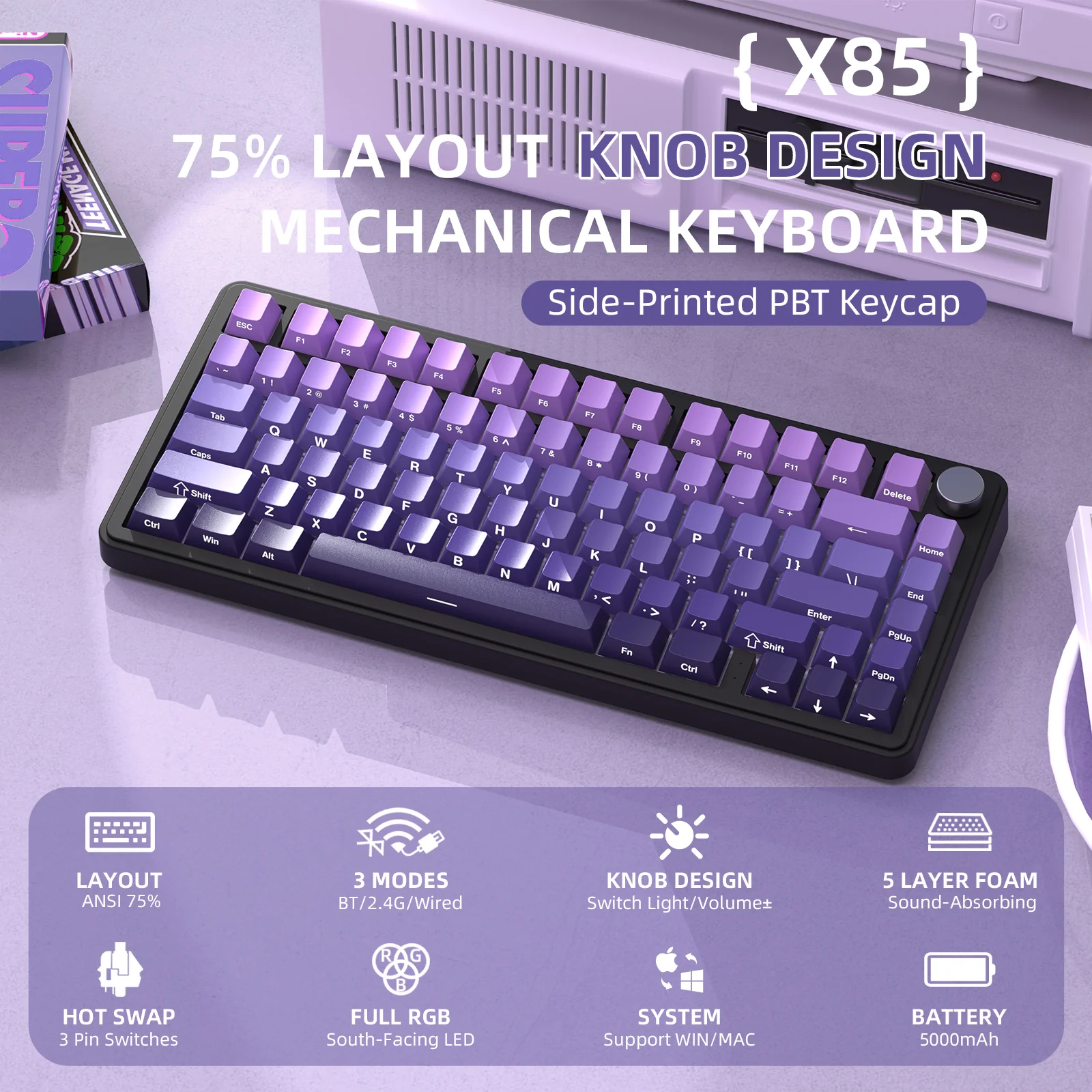 ATTACK SHARK X85 Wireless Mechanical Keyboard - Image 31