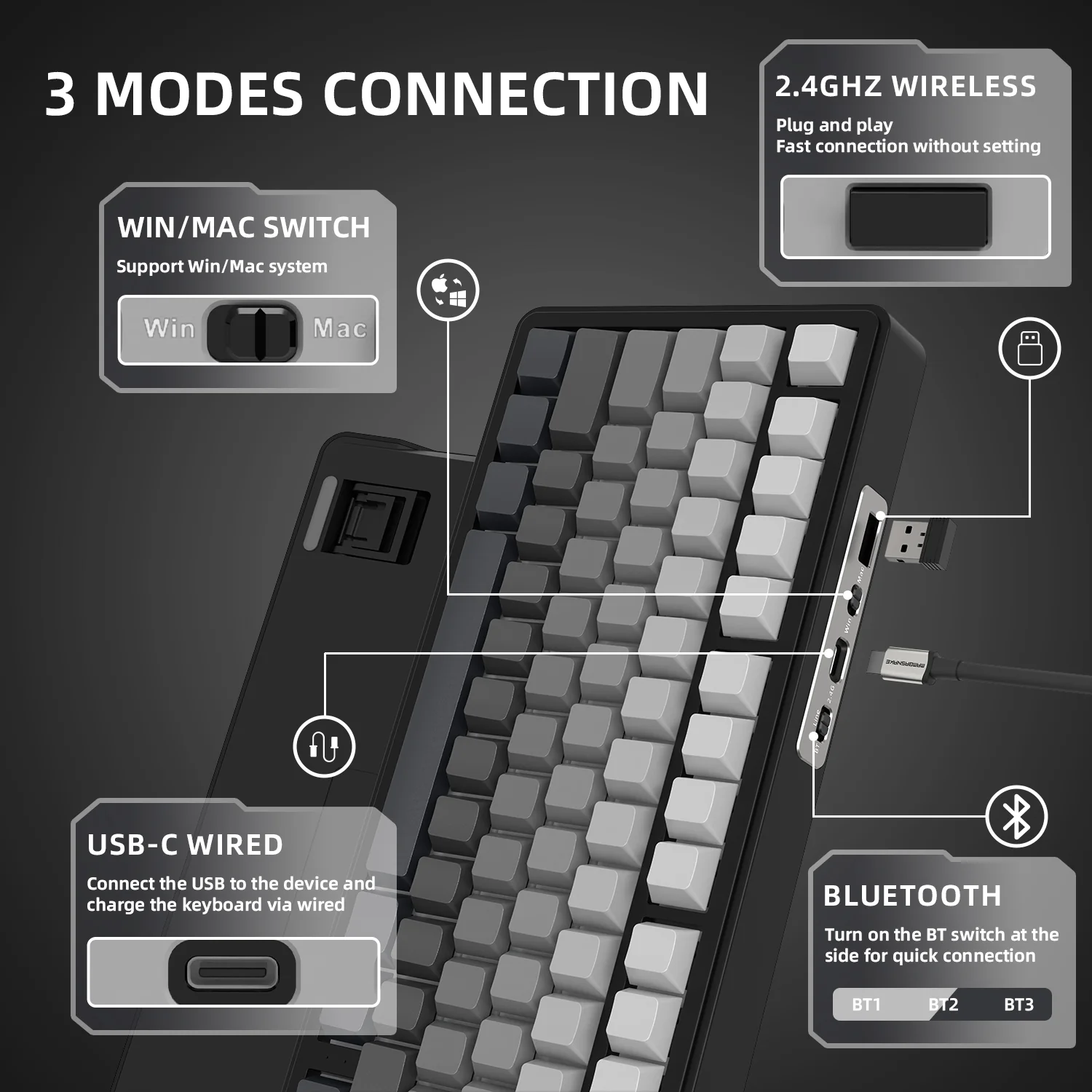 ATTACK SHARK X85 Wireless Mechanical Keyboard - Image 5