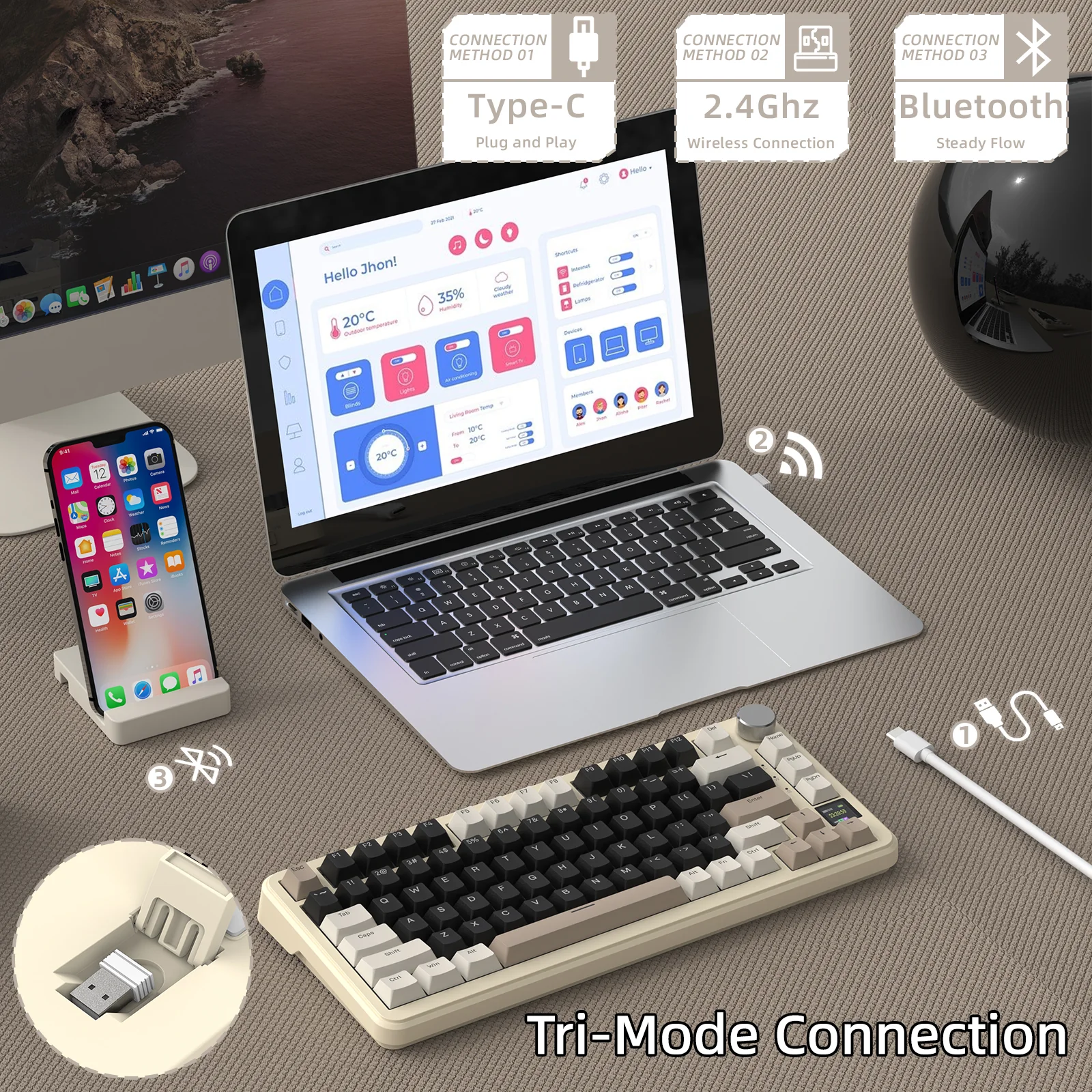 ATTACK SHARK X85PRO Tri-mode Gasket Mechanical Keyboard - Image 15