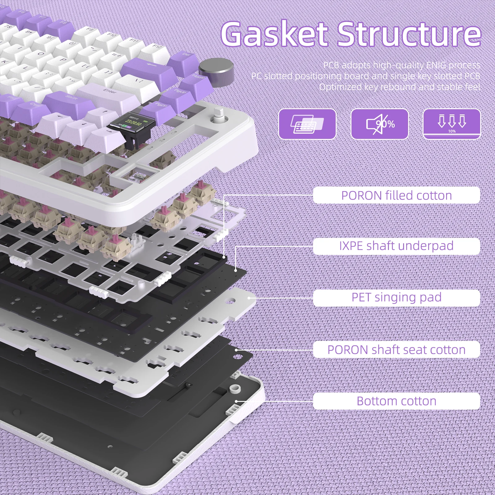ATTACK SHARK X85PRO Tri-mode Gasket Mechanical Keyboard - Image 26