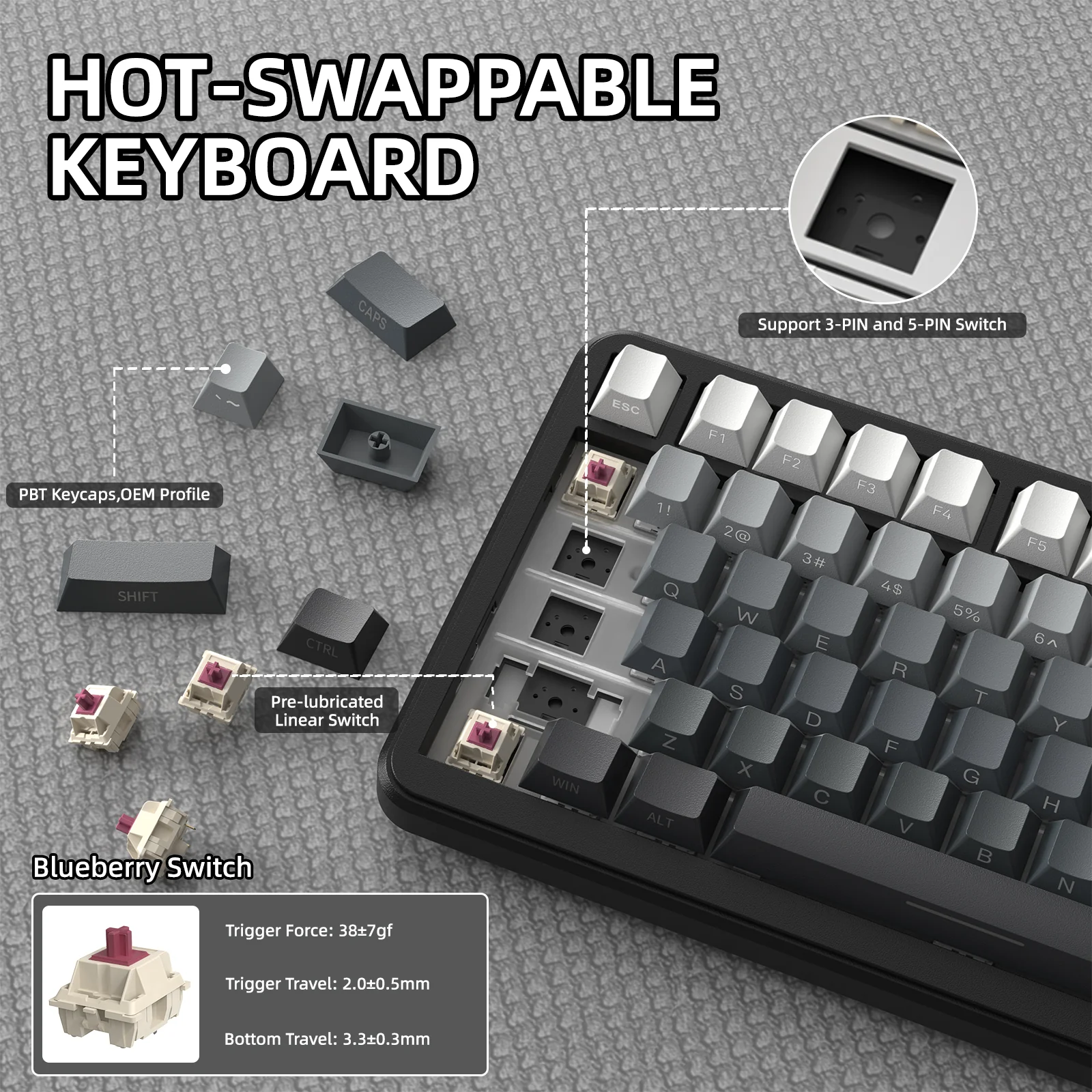 ATTACK SHARK X85PRO Tri-mode Gasket Mechanical Keyboard - Image 37
