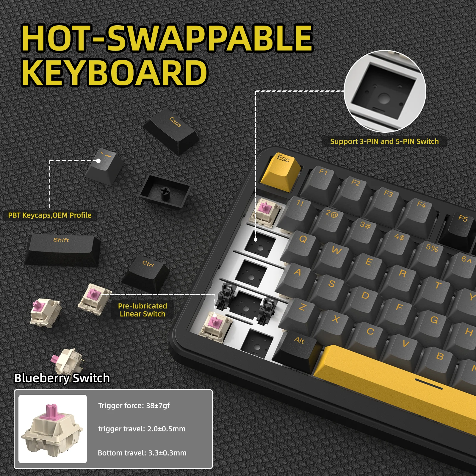 ATTACK SHARK X85PRO Tri-mode Gasket Mechanical Keyboard - Image 7