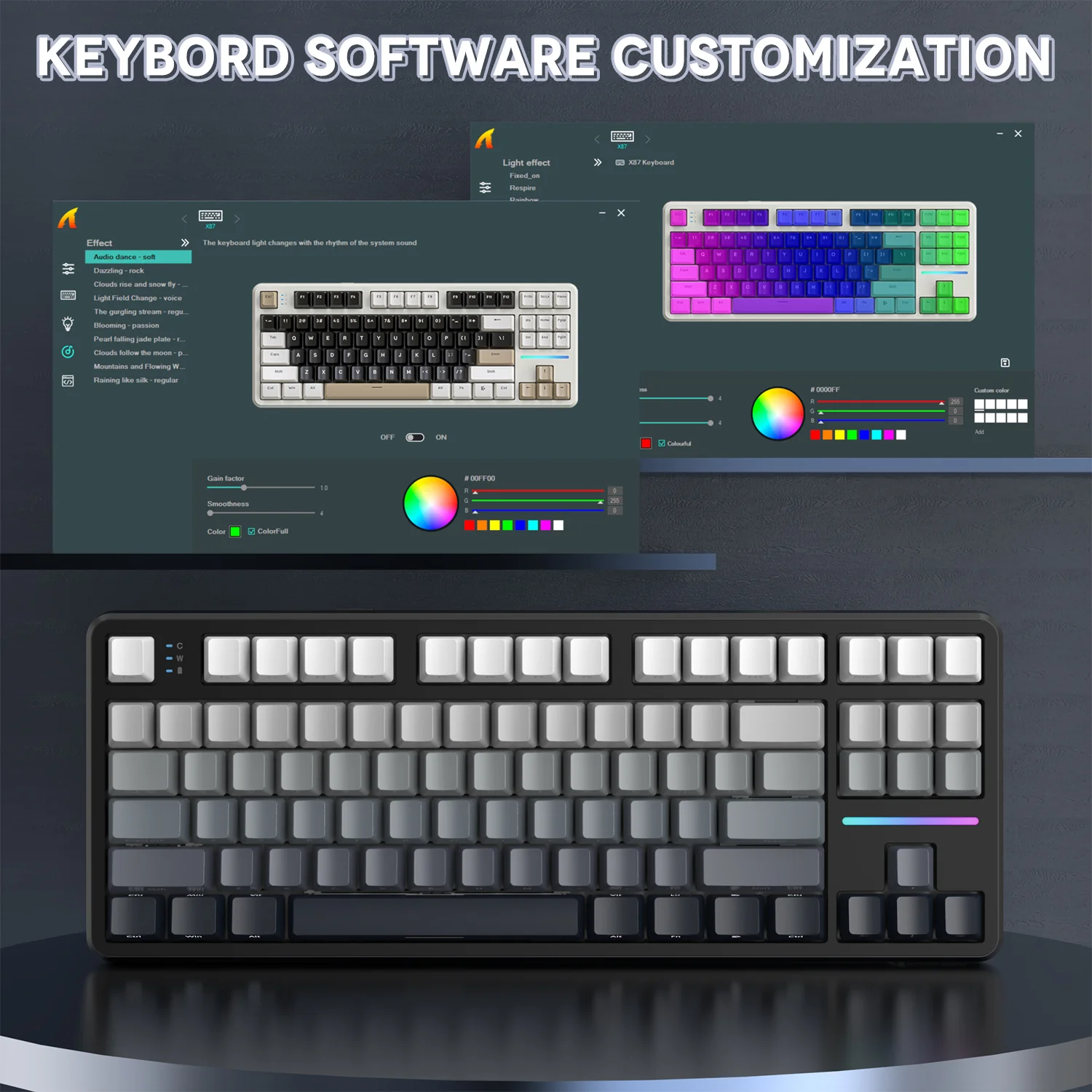 ATTACK SHARK X87 Tri-mode Gasket Mechanical Keyboard - Image 25