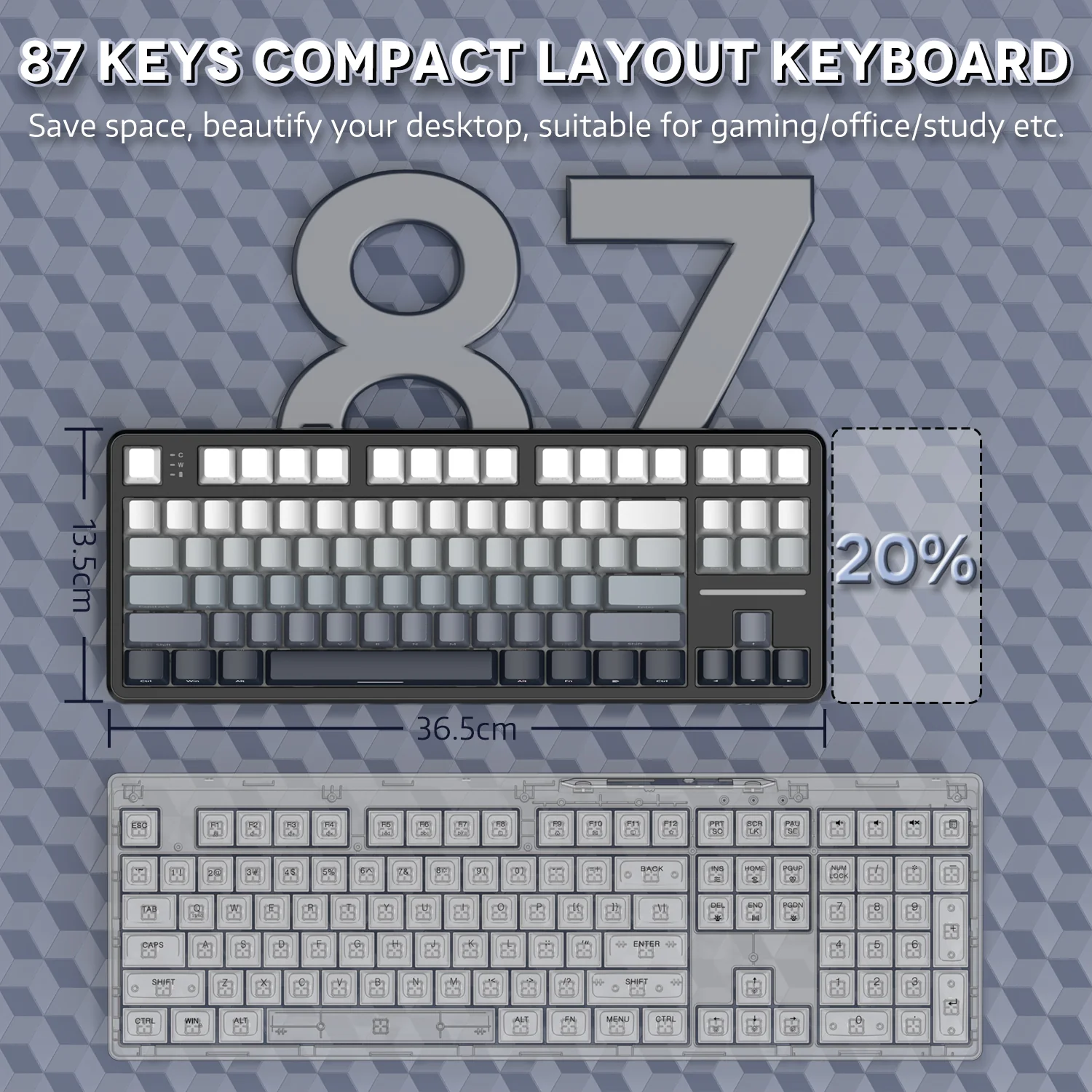 ATTACK SHARK X87 Tri-mode Gasket Mechanical Keyboard - Image 28