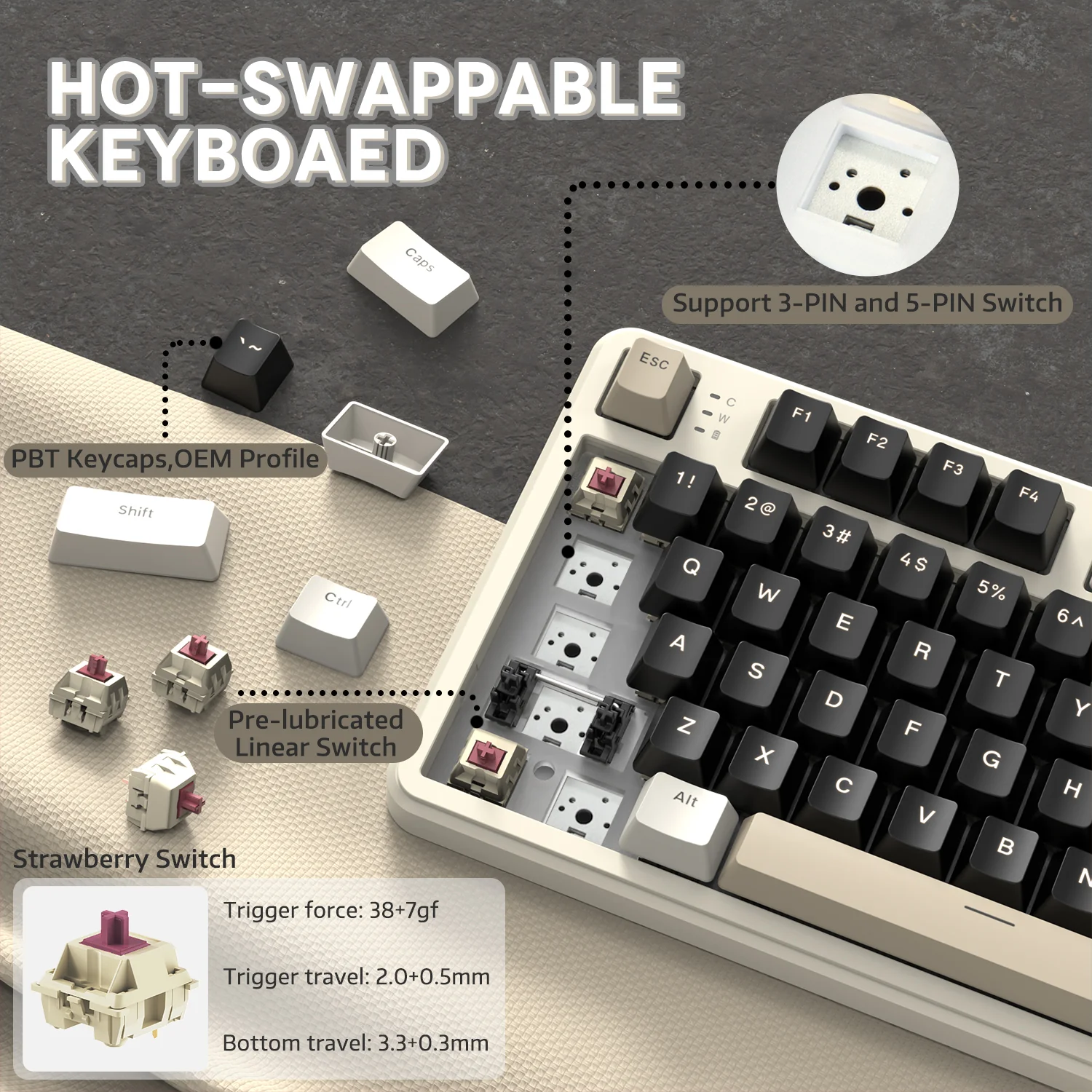 ATTACK SHARK X87 Tri-mode Gasket Mechanical Keyboard - Image 4