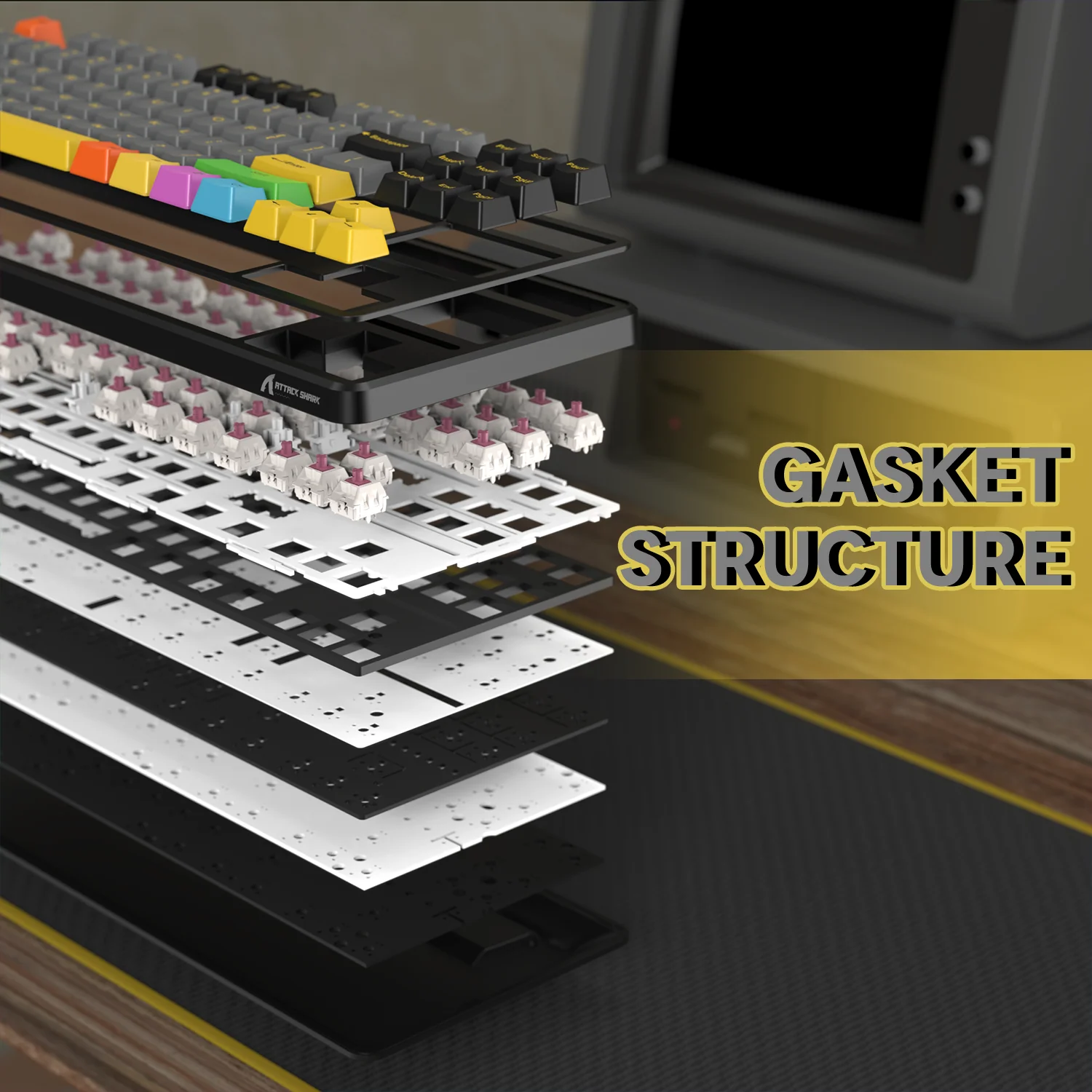 ATTACK SHARK X87 Tri-mode Gasket Mechanical Keyboard - Image 51