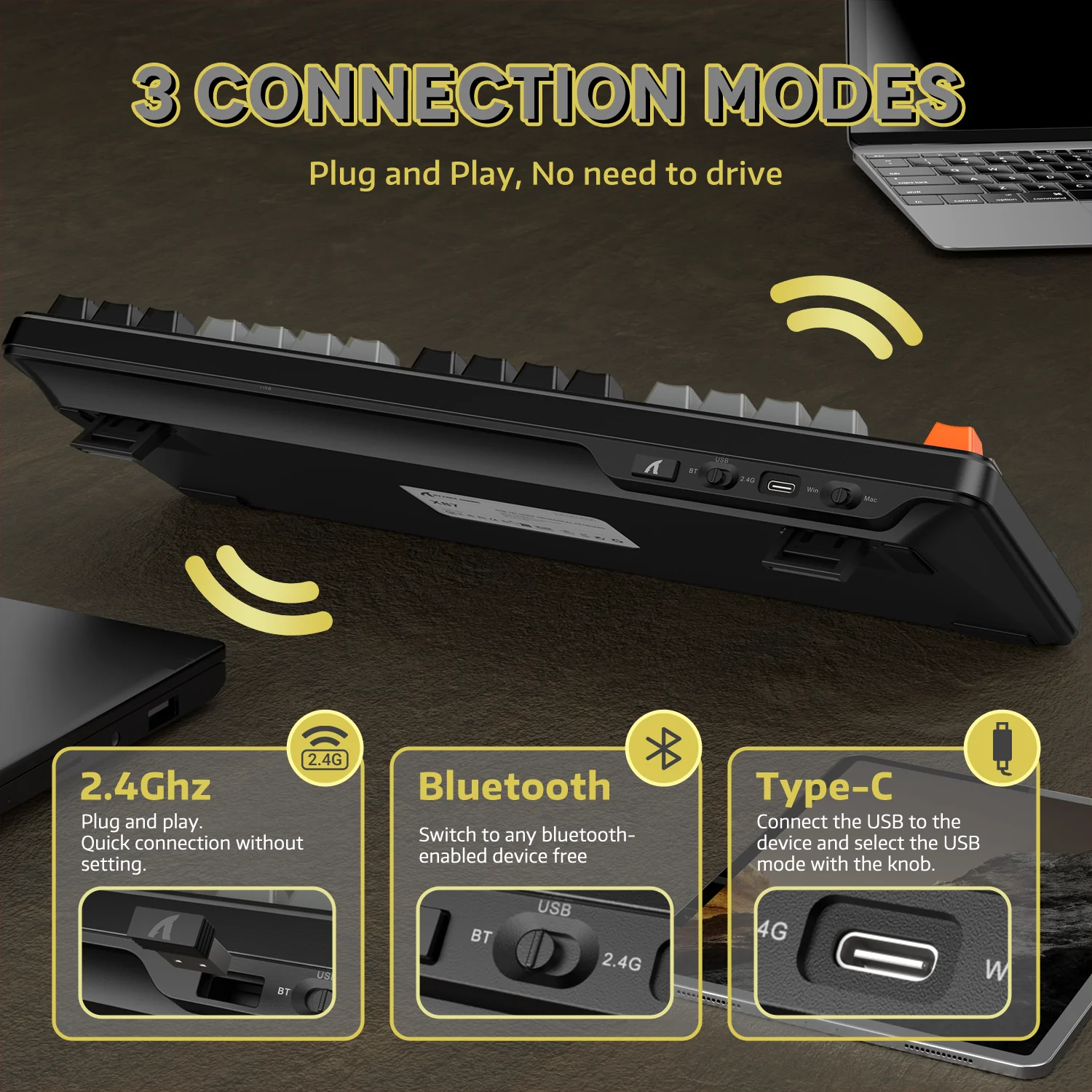 ATTACK SHARK X87 Tri-mode Gasket Mechanical Keyboard - Image 56