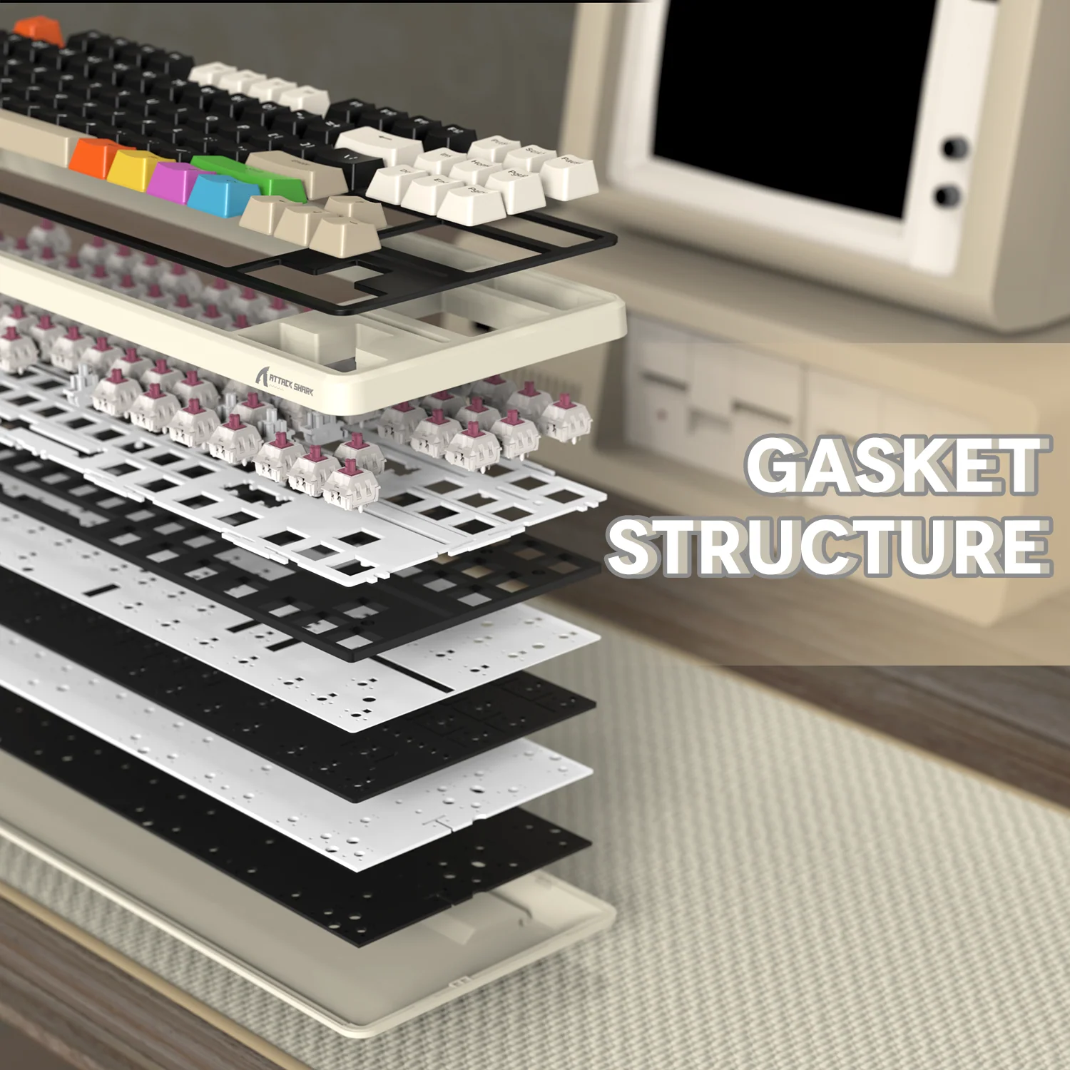 ATTACK SHARK X87 Tri-mode Gasket Mechanical Keyboard - Image 60