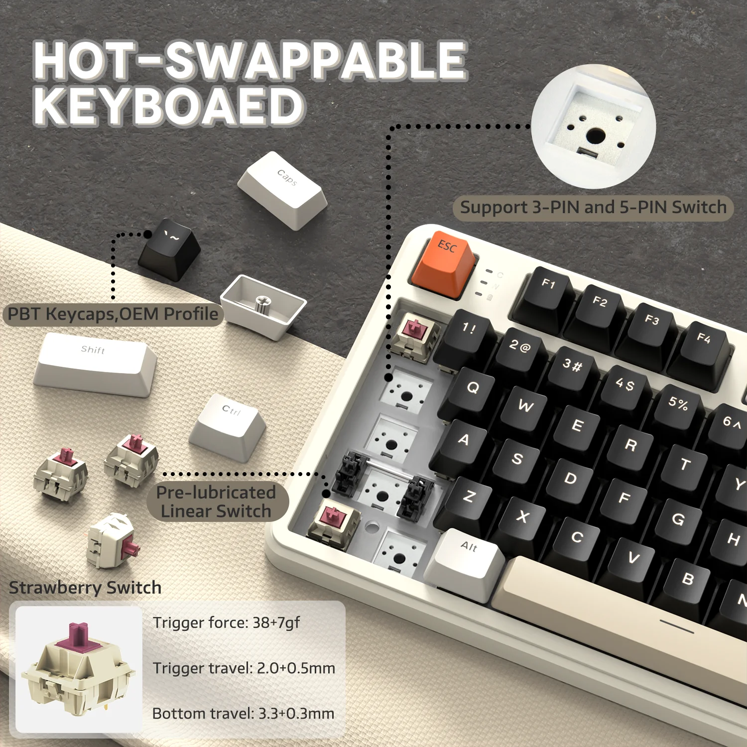 ATTACK SHARK X87 Tri-mode Gasket Mechanical Keyboard - Image 61