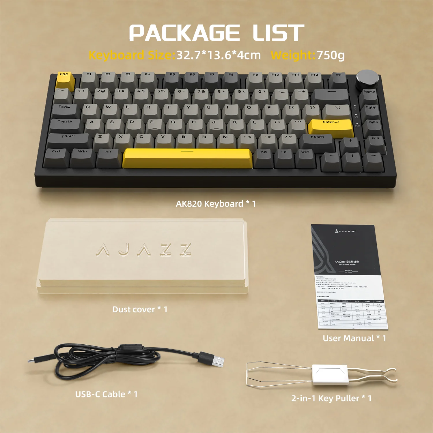 ATTACK SHARK x AJAZZ AK820 Wired Mechanical keyboard - Image 9