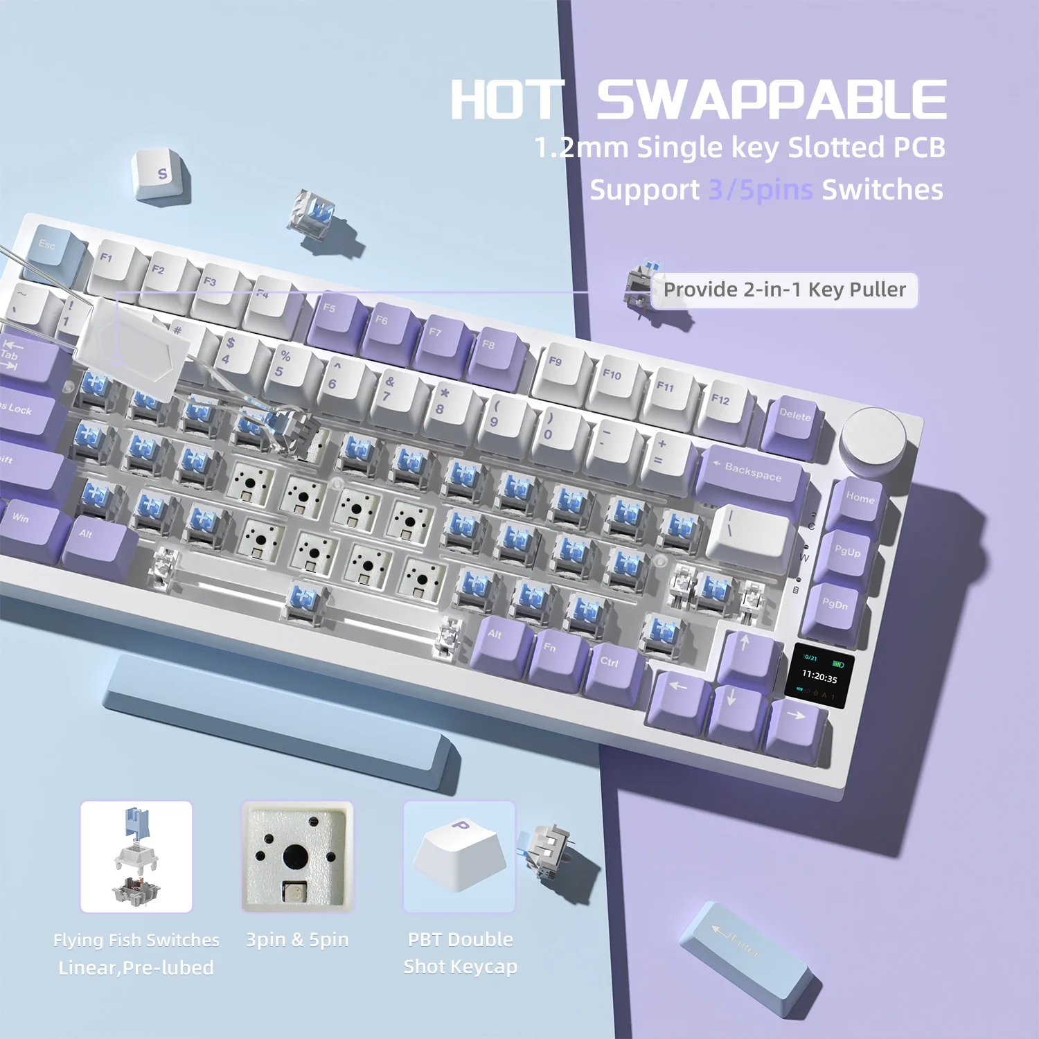 ATTACK SHARK x AJAZZ AK820 Pro Tri-mode Gasket Mechanical Keyboard - Image 14