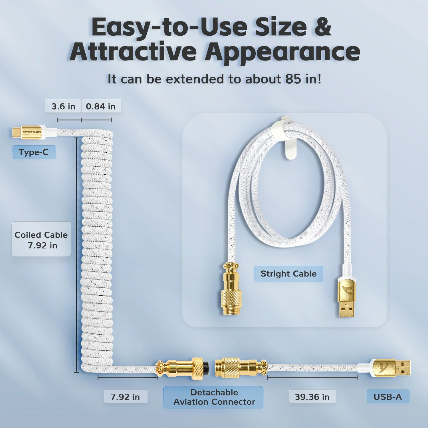 ATTACK SHARK C03 COILED CABLE - Image 4