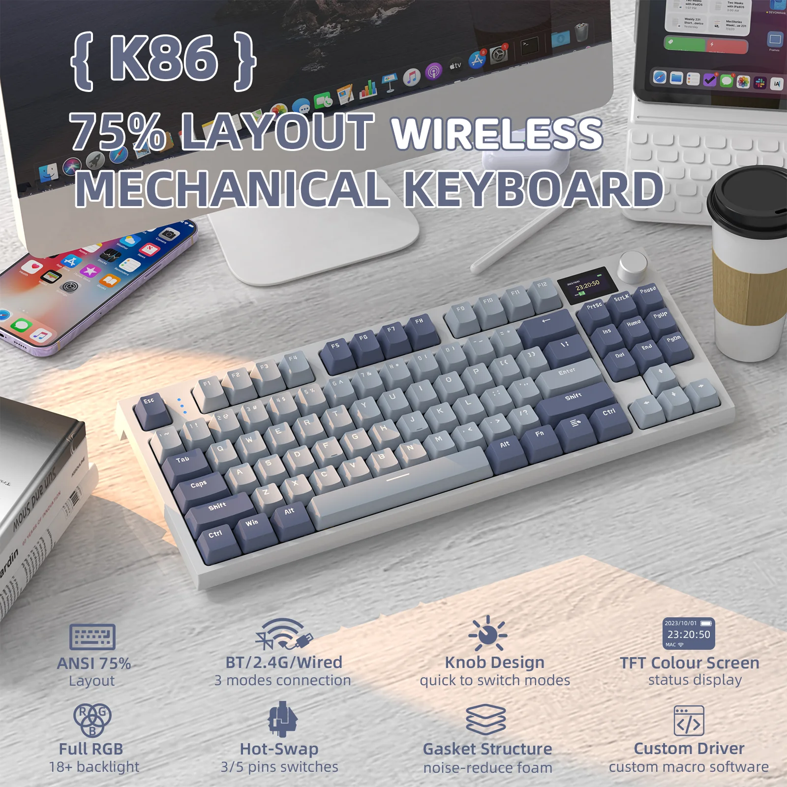 ATTACK SHARK K86 Wireless Mechanical Keyboard - Image 20
