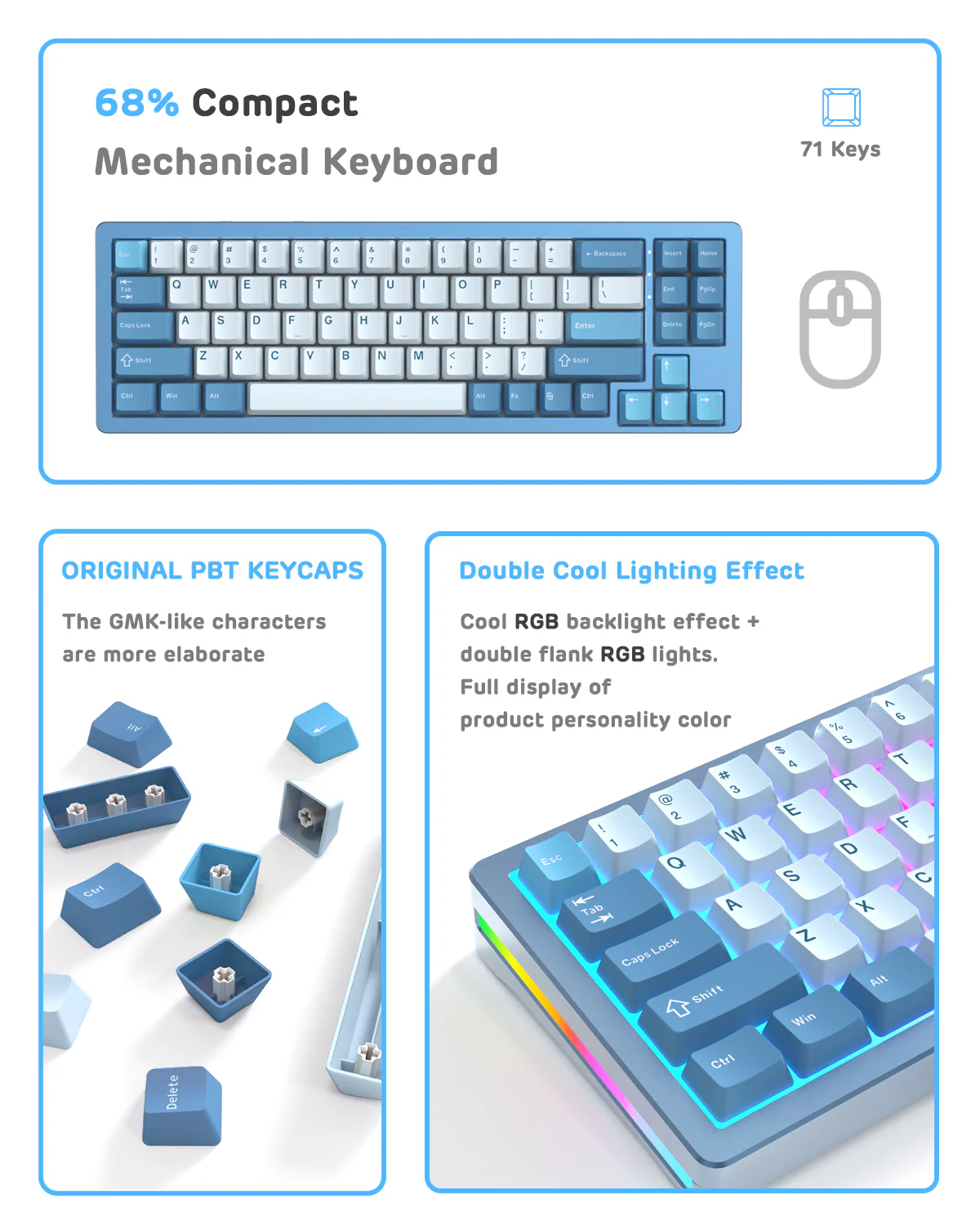 ATTACK SHARK x XINMENG M71 Knob CNC Aluminum Wireless Mechanical Keyboard - Image 17