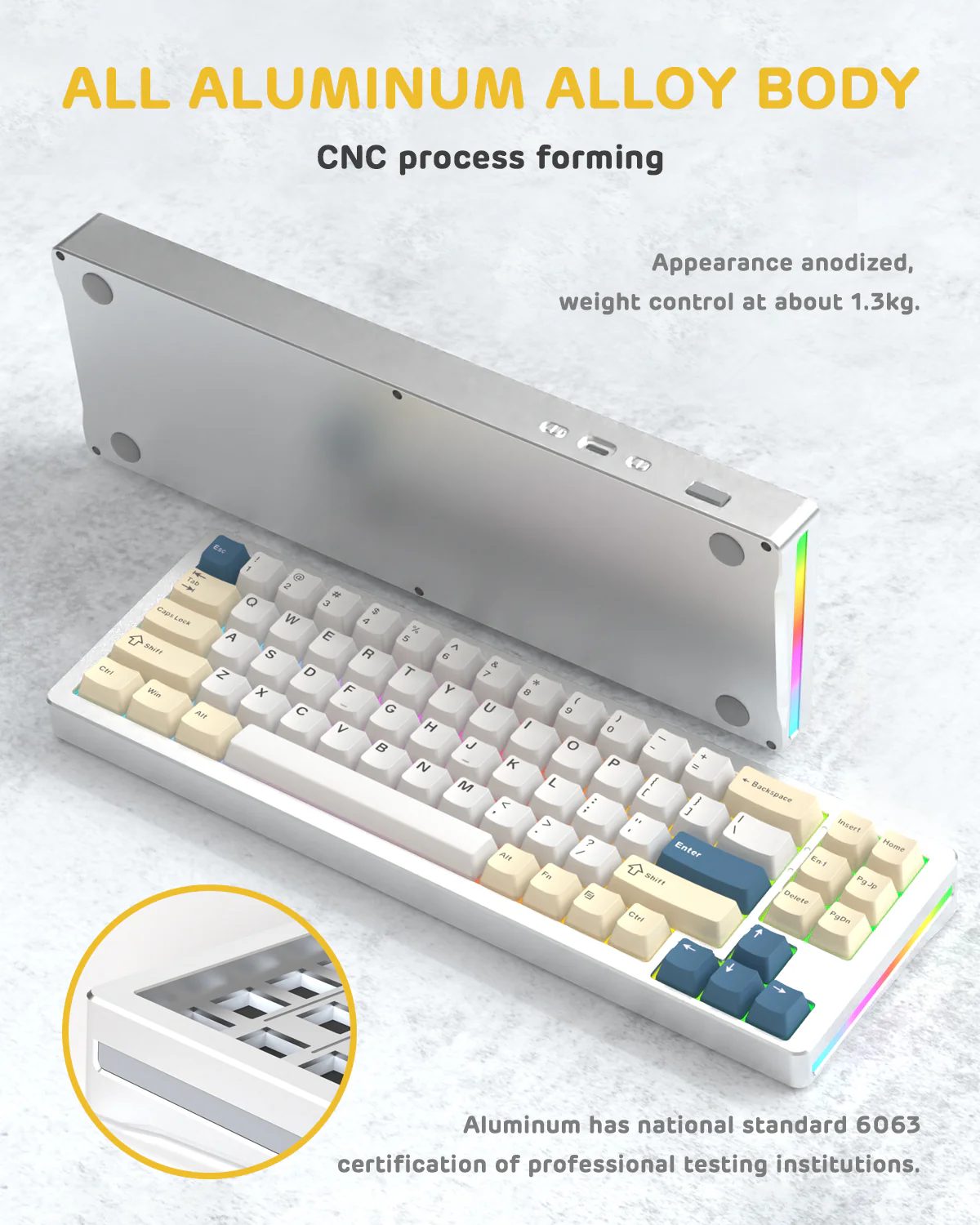 ATTACK SHARK x XINMENG M71 Knob CNC Aluminum Wireless Mechanical Keyboard - Image 7