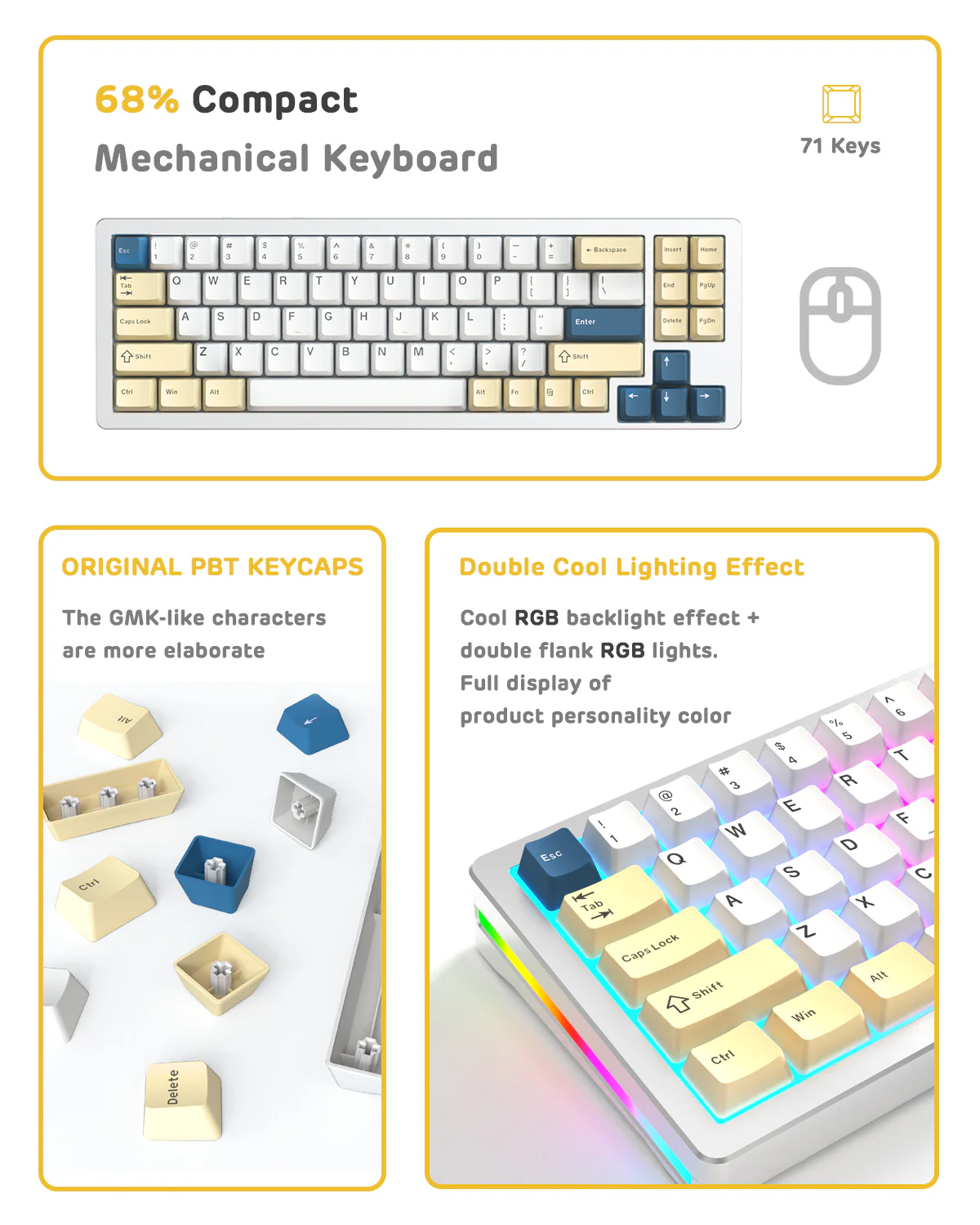 ATTACK SHARK x XINMENG M71 Knob CNC Aluminum Wireless Mechanical Keyboard - Image 8