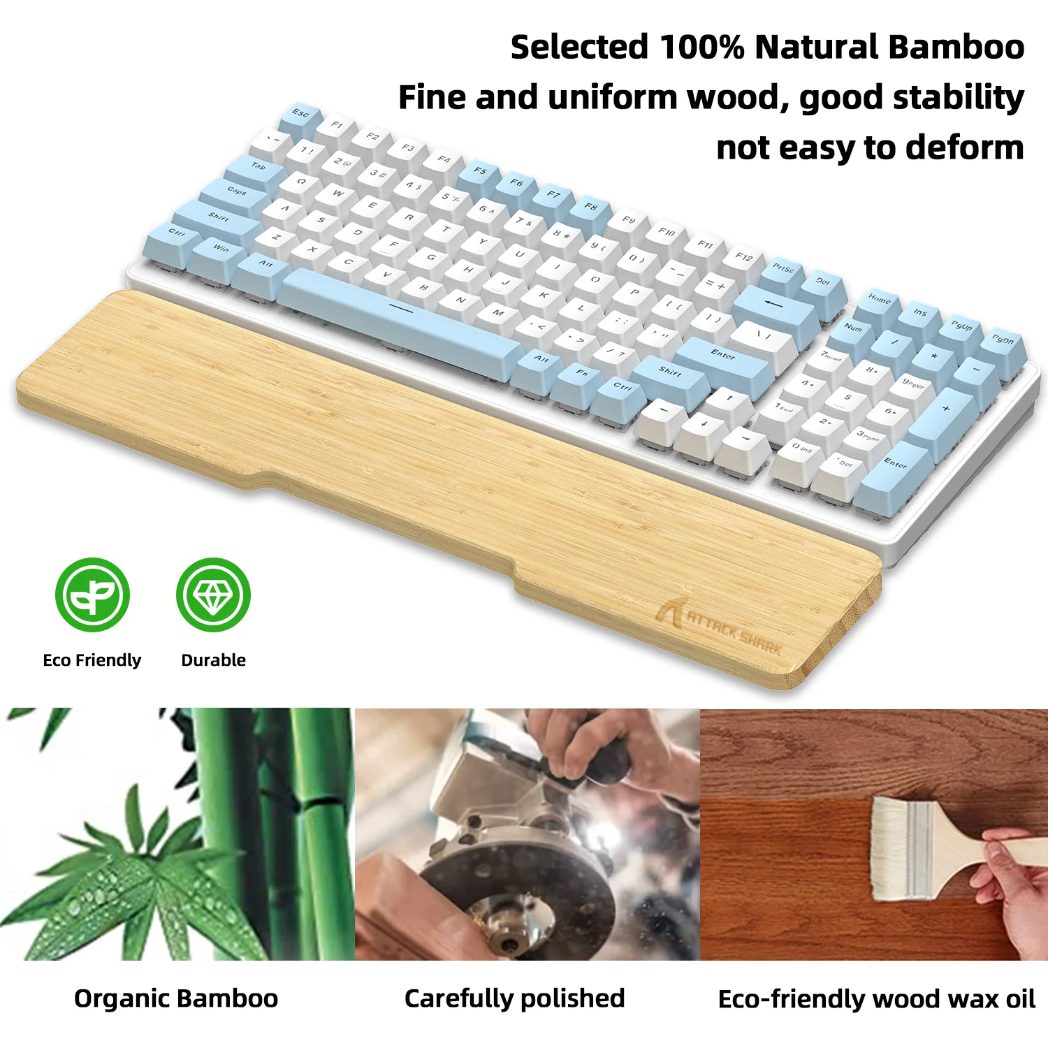 ATTACK SHARK WZ01 Bamboo Wrist Rest - Image 24