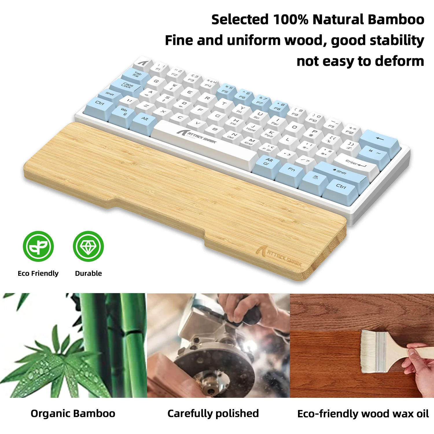 ATTACK SHARK WZ01 Bamboo Wrist Rest - Image 3