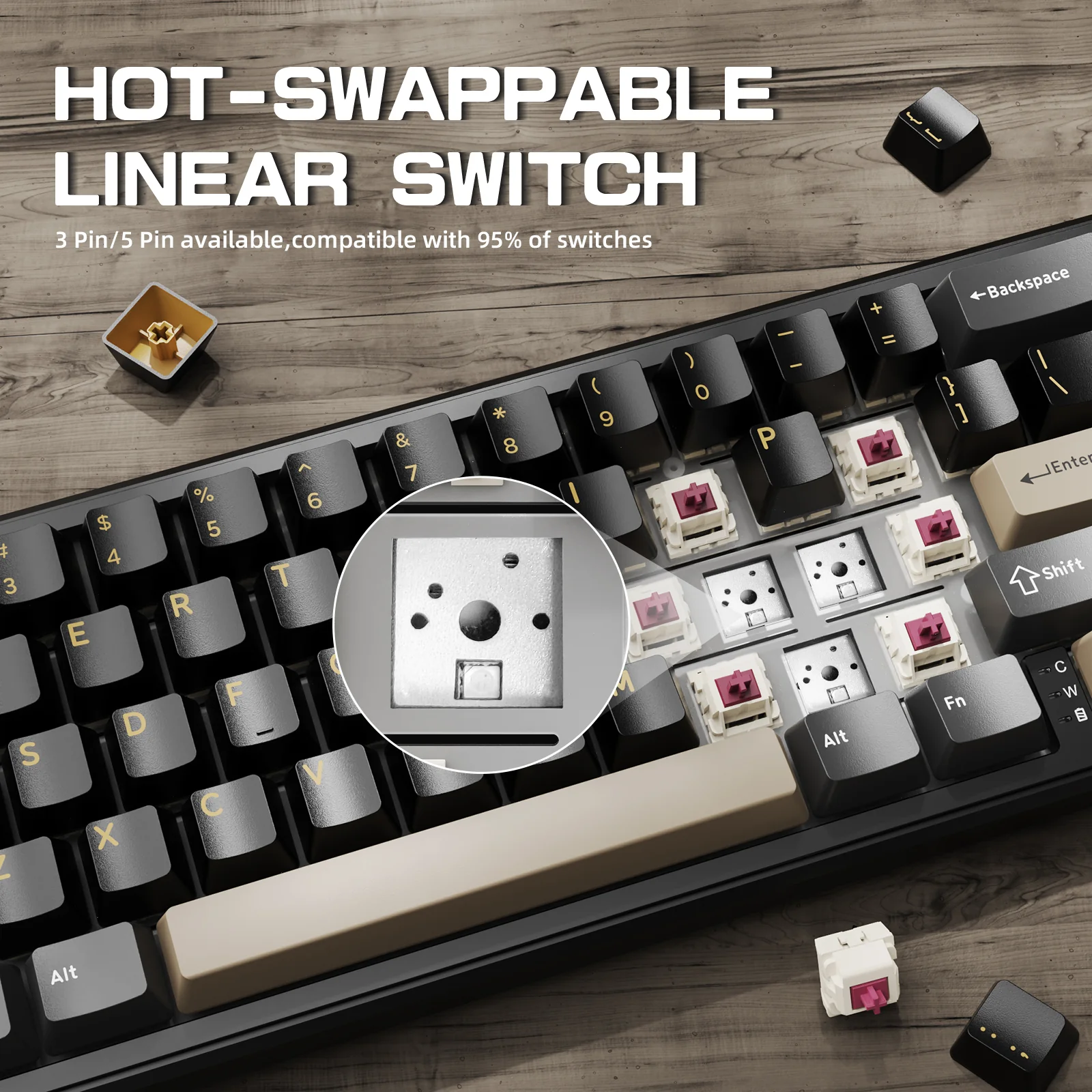 ATTACK SHARK X66 Wireless Mechanical Keyboard with 8K Coiled Cable - Image 13