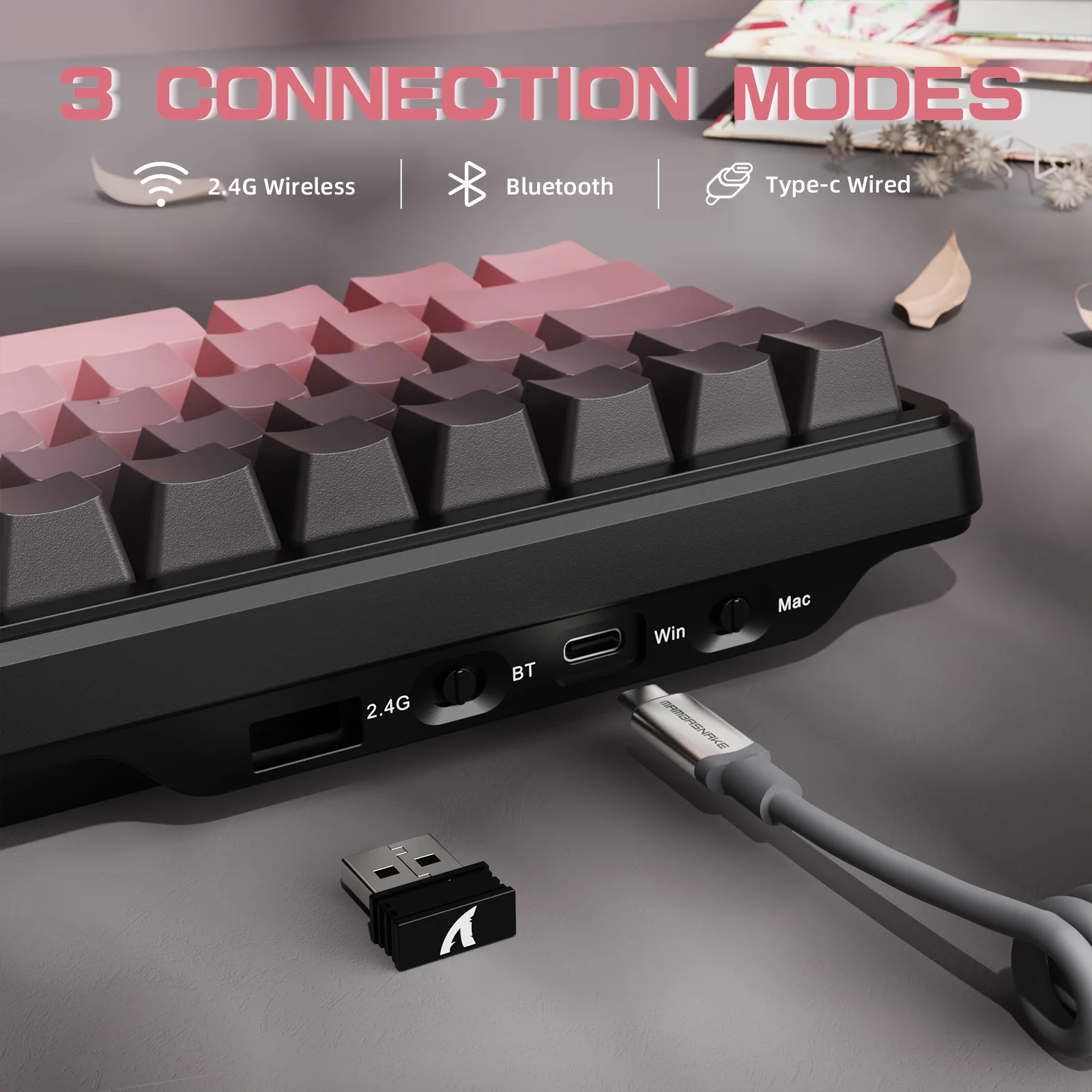 ATTACK SHARK X66 Wireless Mechanical Keyboard with 8K Coiled Cable - Image 30