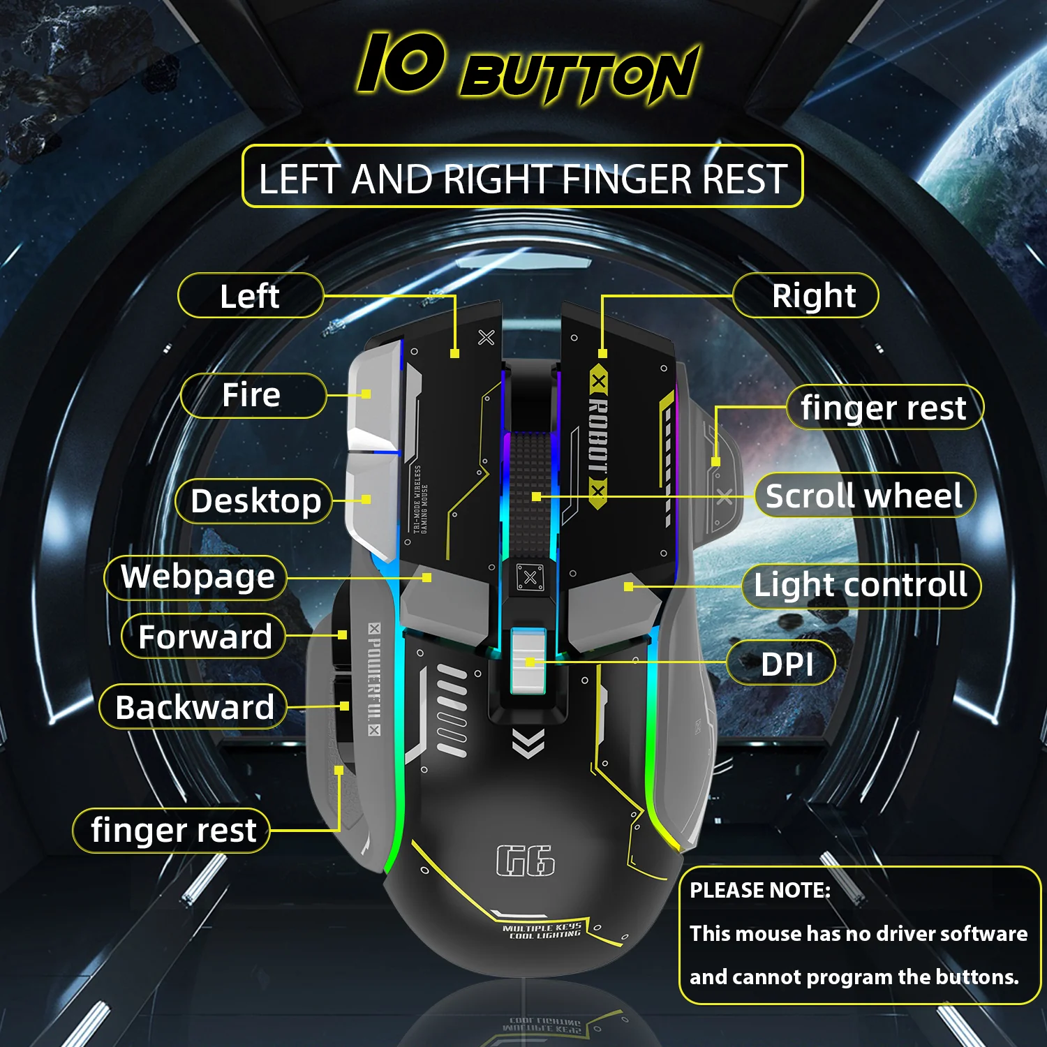 ATTACK SHARK G6 Tri-mode Gaming Mouse - Image 14