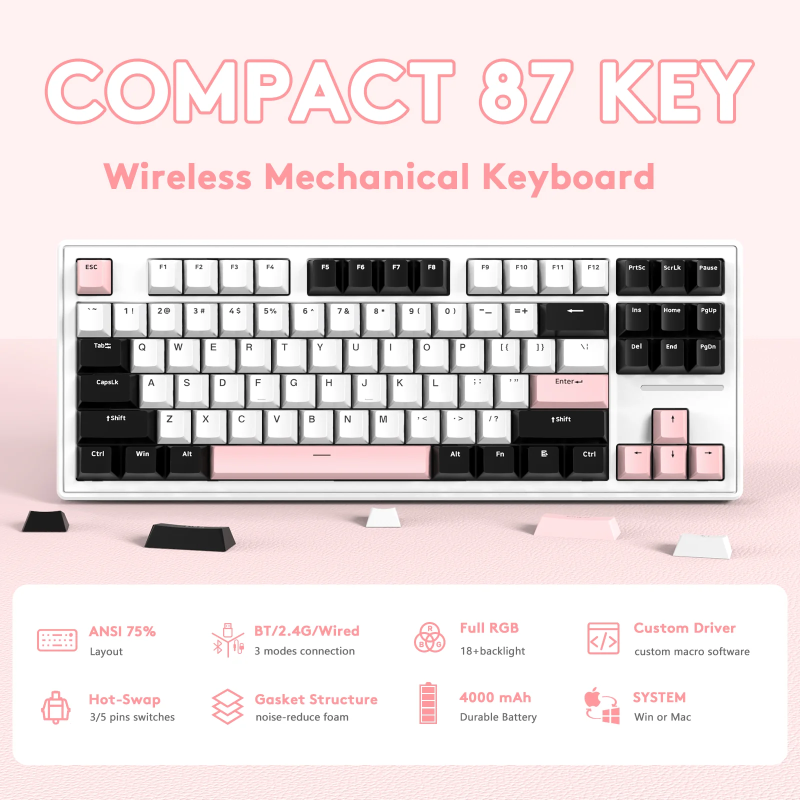 ATTACK SHARK M87 Wireless Mechanical Keyboard - Image 29