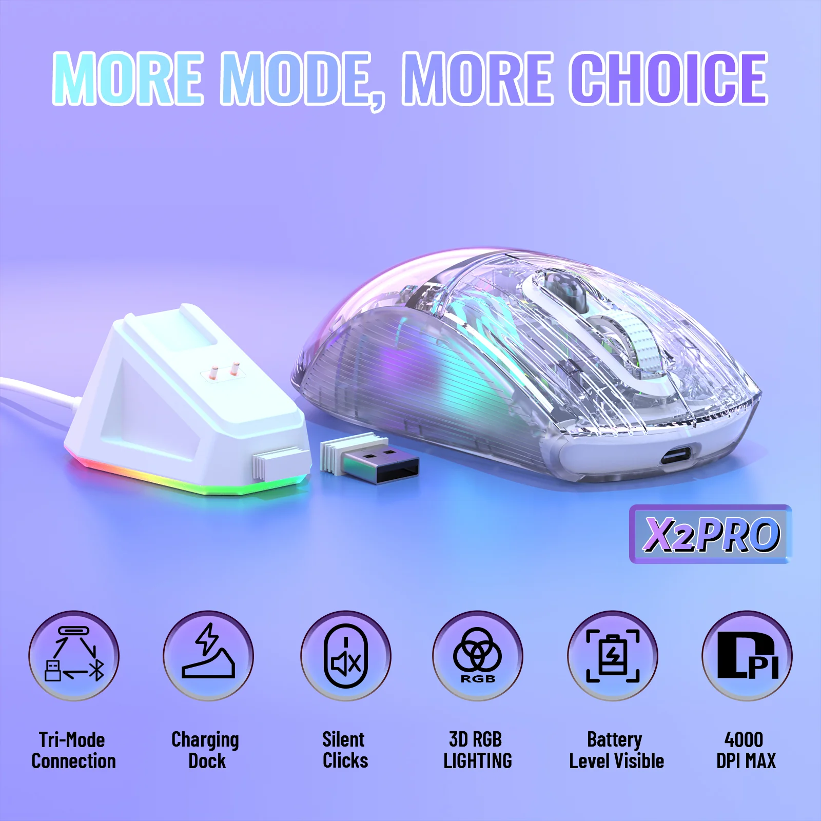 ATTACK SHARK X2PRO Wireless Gaming Mouse with Charging Dock - Image 11
